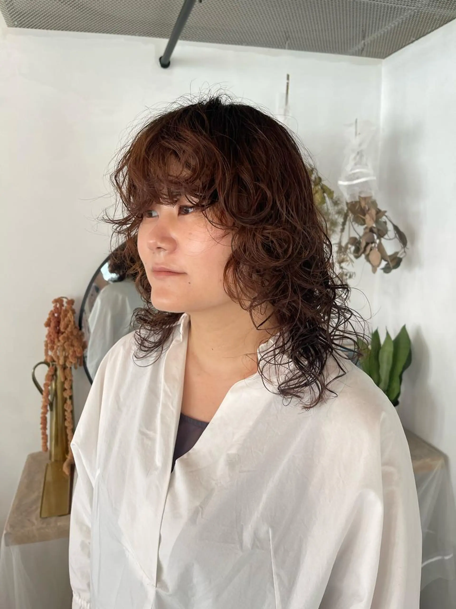 ミディアム パーマ ミディアムパーマ レイヤーカット ボブ/レイヤー /河内温太のヘアスタイル