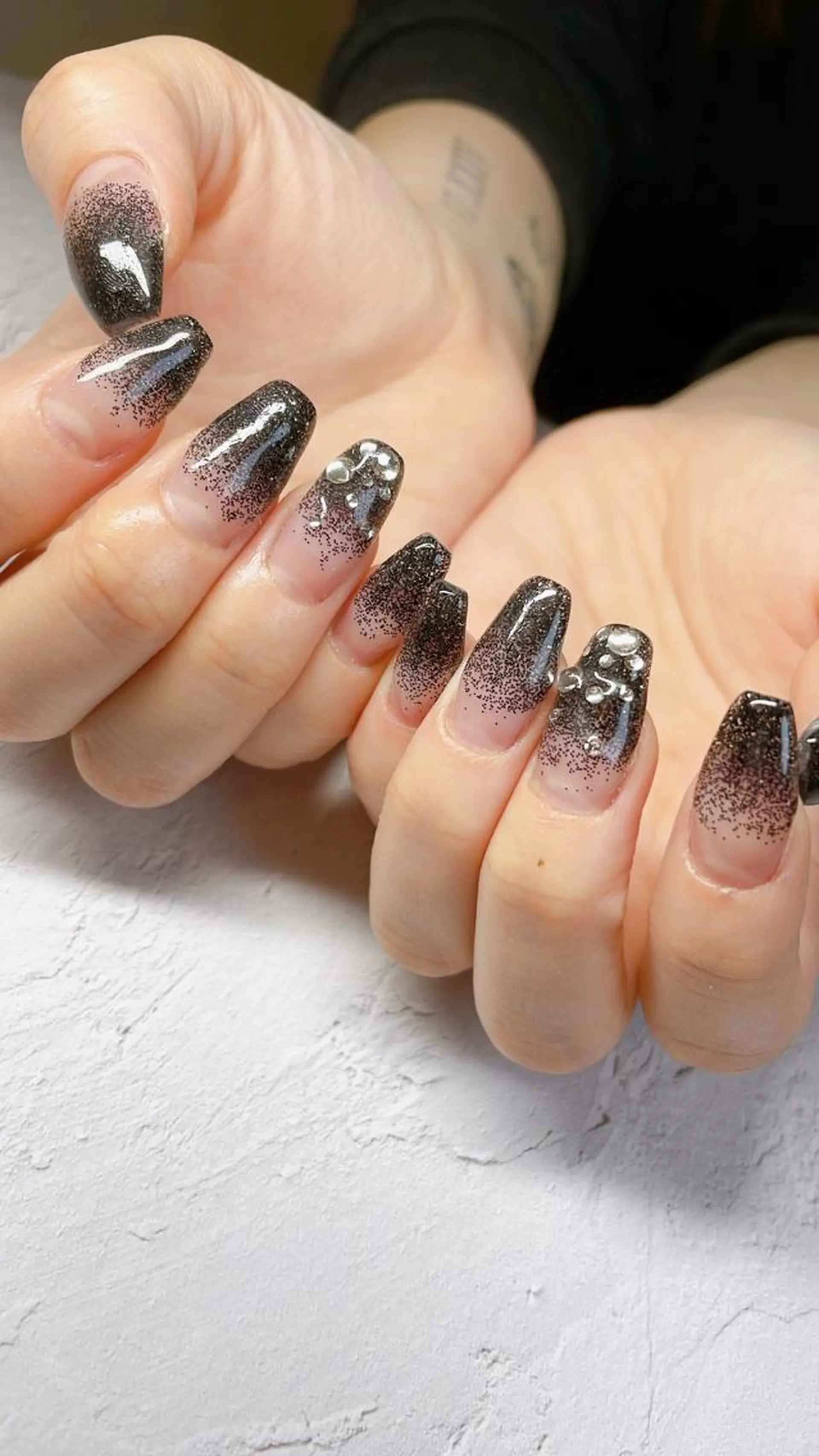 ネイル グラデーション ラメ(グリッター) ハンドネイル LaLa Peach 福岡のマツエク・マツパデザイン