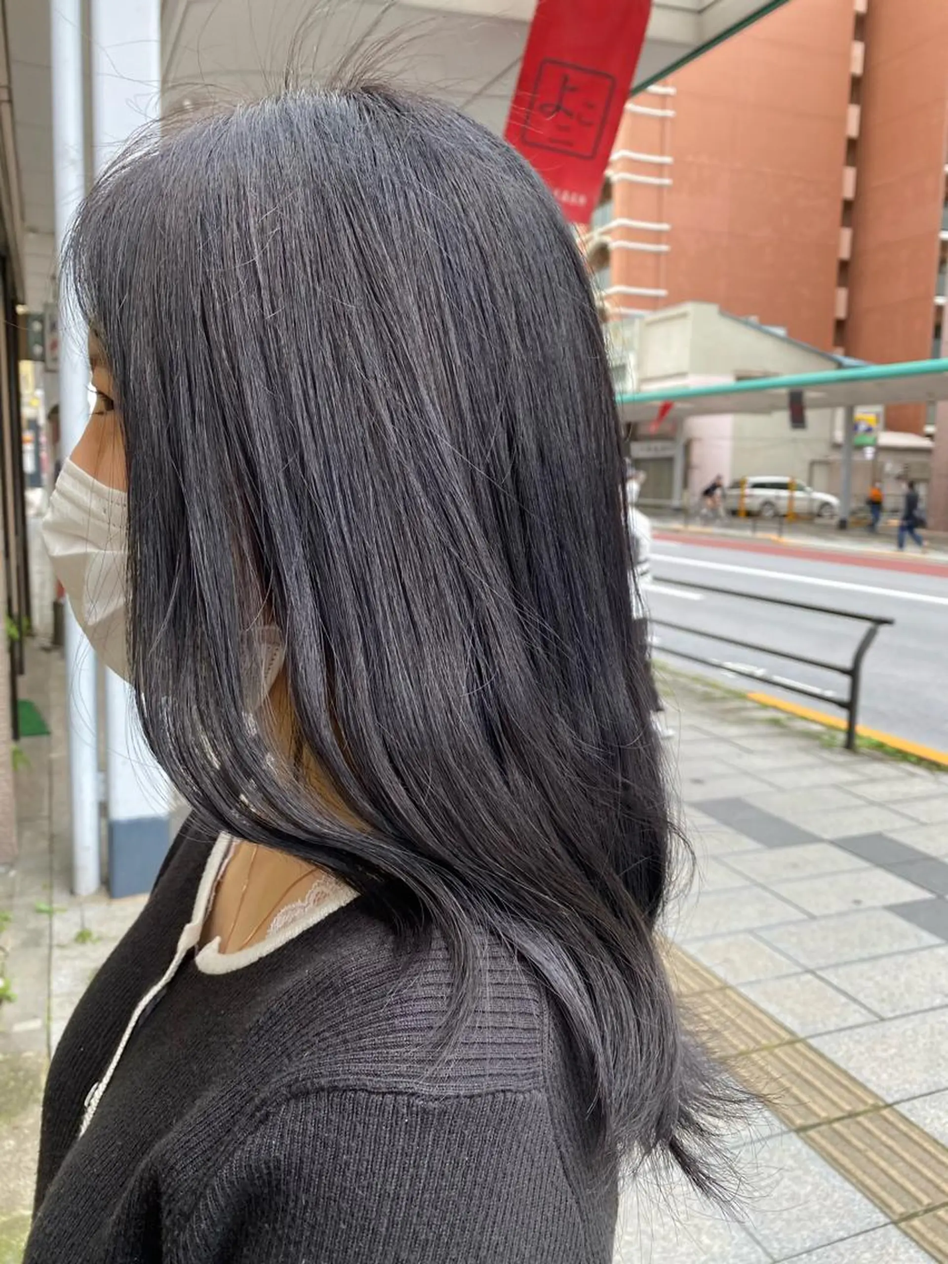 ロング カラー 黒髪 ブルーカラー ブルーブラック 透明感カラー カット ヘアカラー トリートメント ケアカラーリスト✂️ SHIAN   フジのヘアスタイル