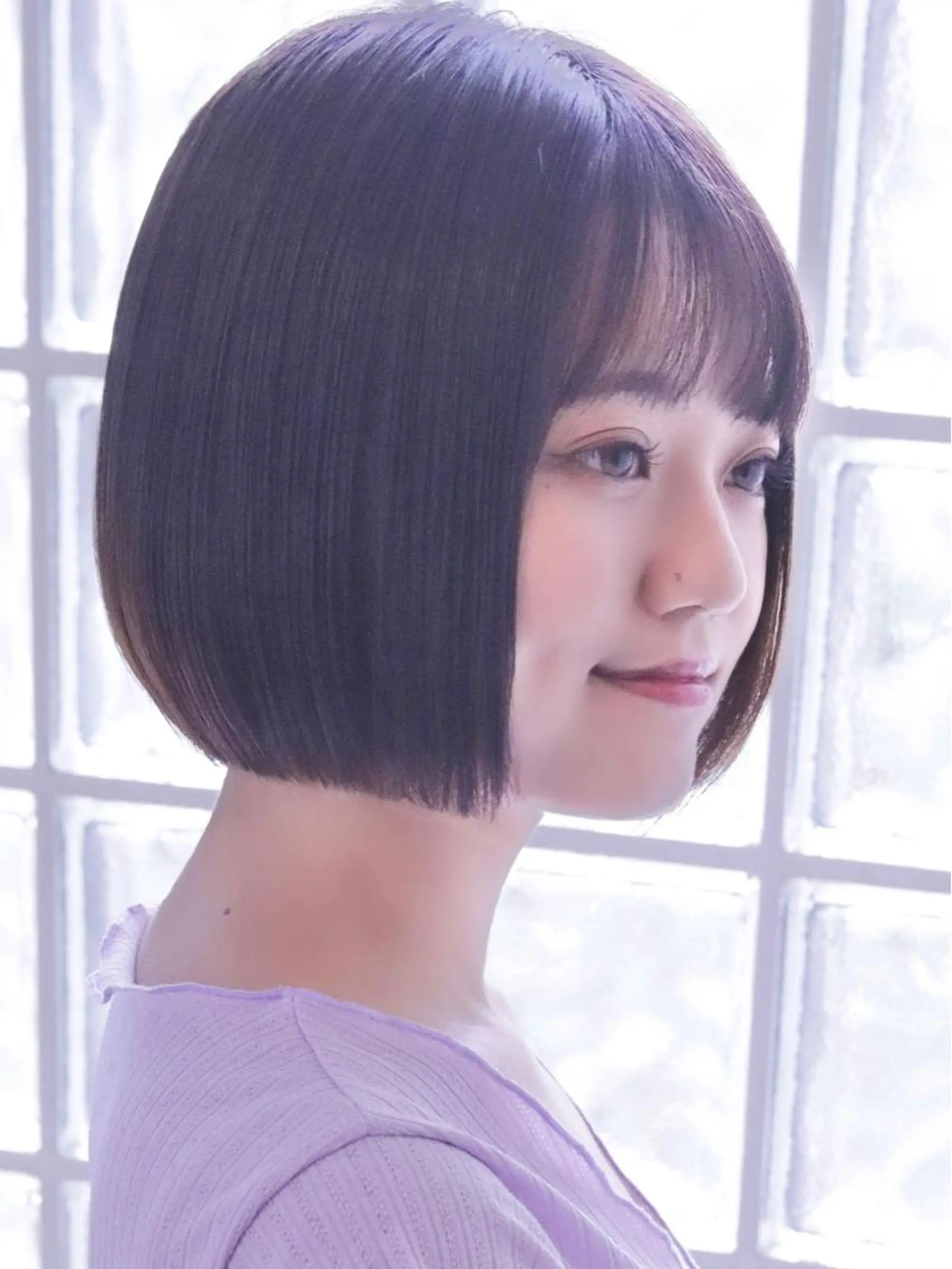 セミロング カラー ヘアアレンジ キッズ 黒髪 ブリーチ ブルーカラー ブルーブラック ボブ さわ きょうすけ/ ボブ髪質改善ショートのヘアスタイル