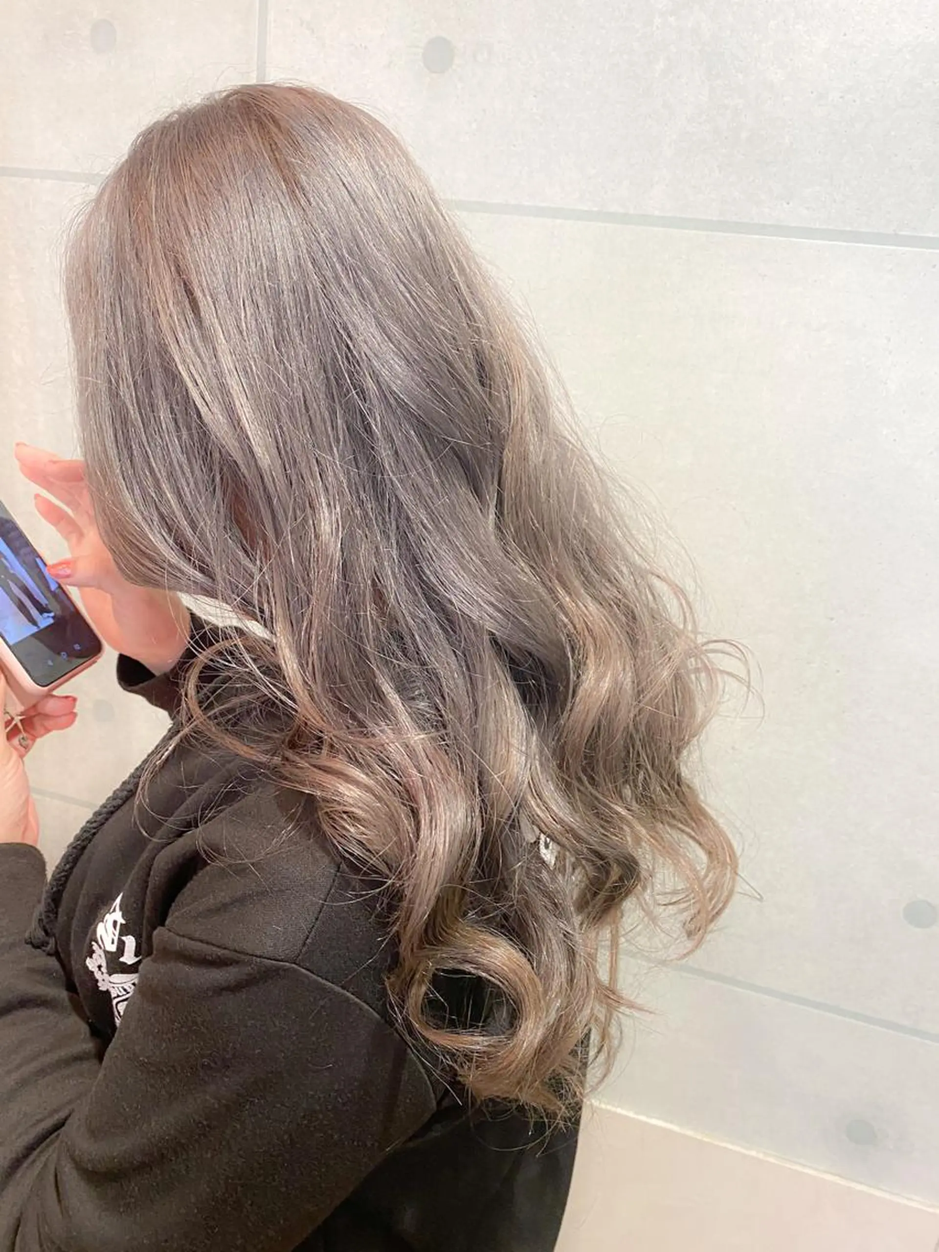セミロング カラー ブリーチ グレージュ 外国人風カラー モデル募集中🤍🫧 舘田　千乃のヘアスタイル
