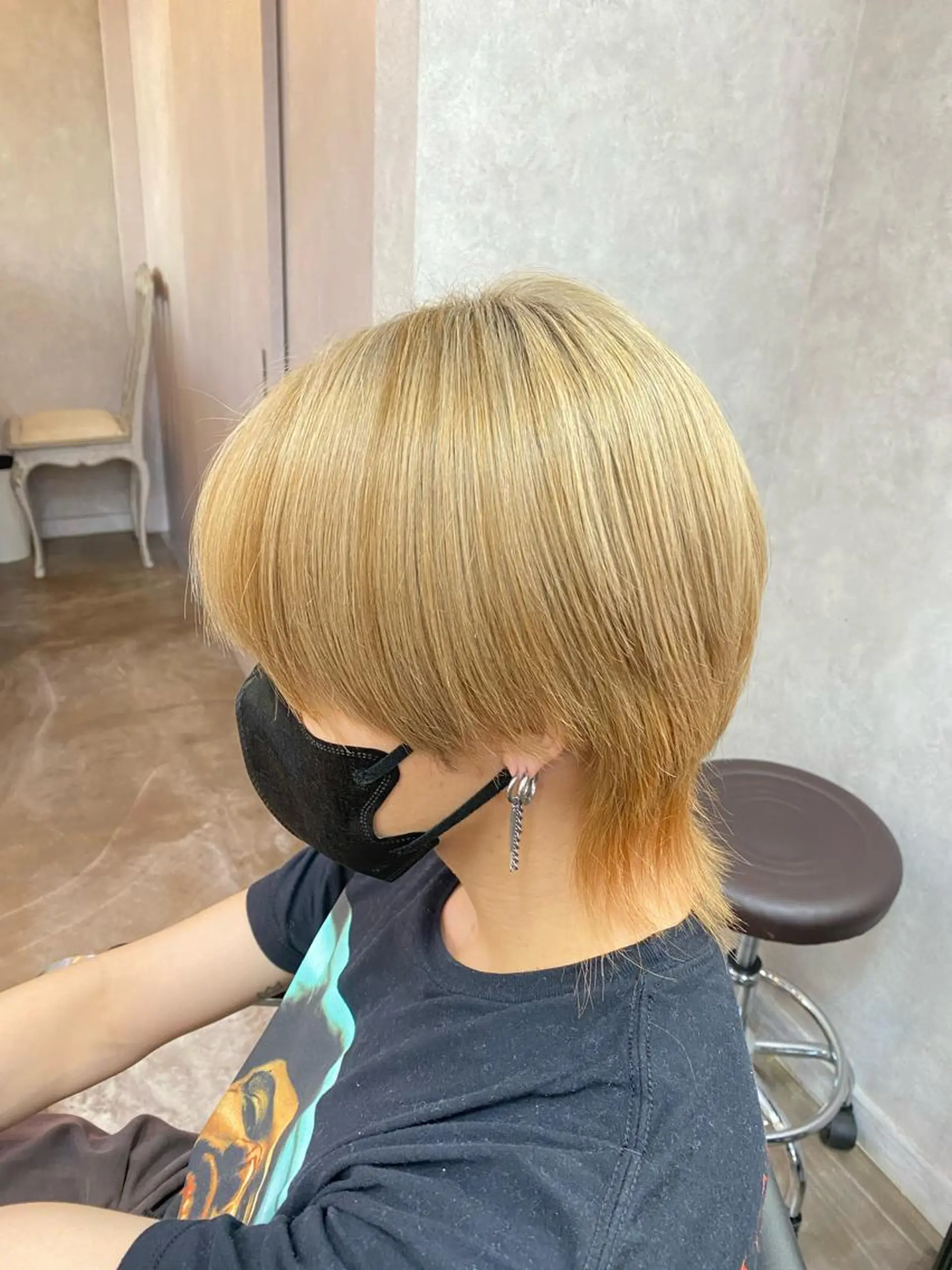 ミディアム カラー メンズ カット ヘアカラー トリートメント レイヤー/ウルフエク テブリーチ磯部ユズキのヘアスタイル