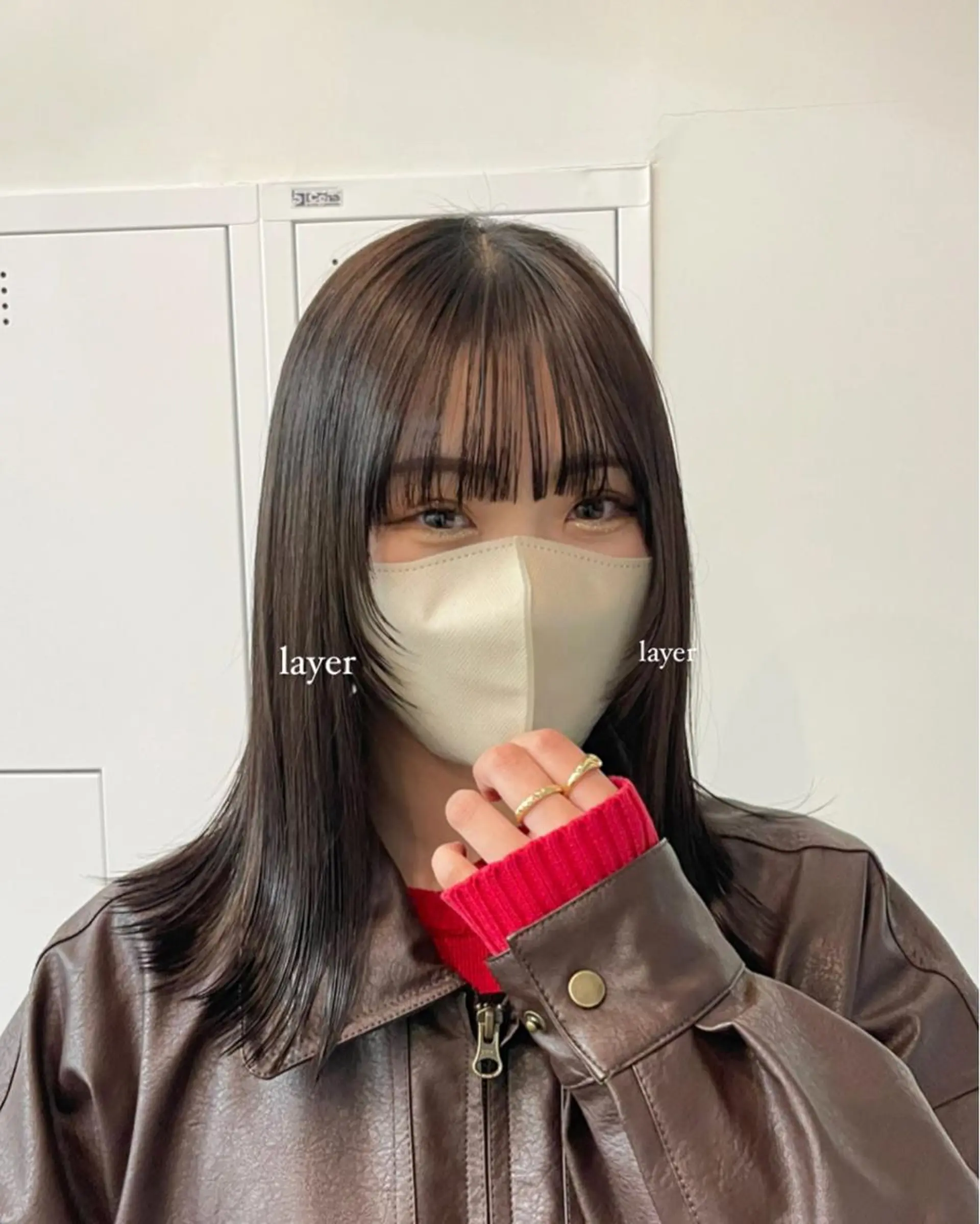 ミディアム 顔まわりレイヤー 顔周りカット レイヤーカット 立野 莉央のヘアスタイル