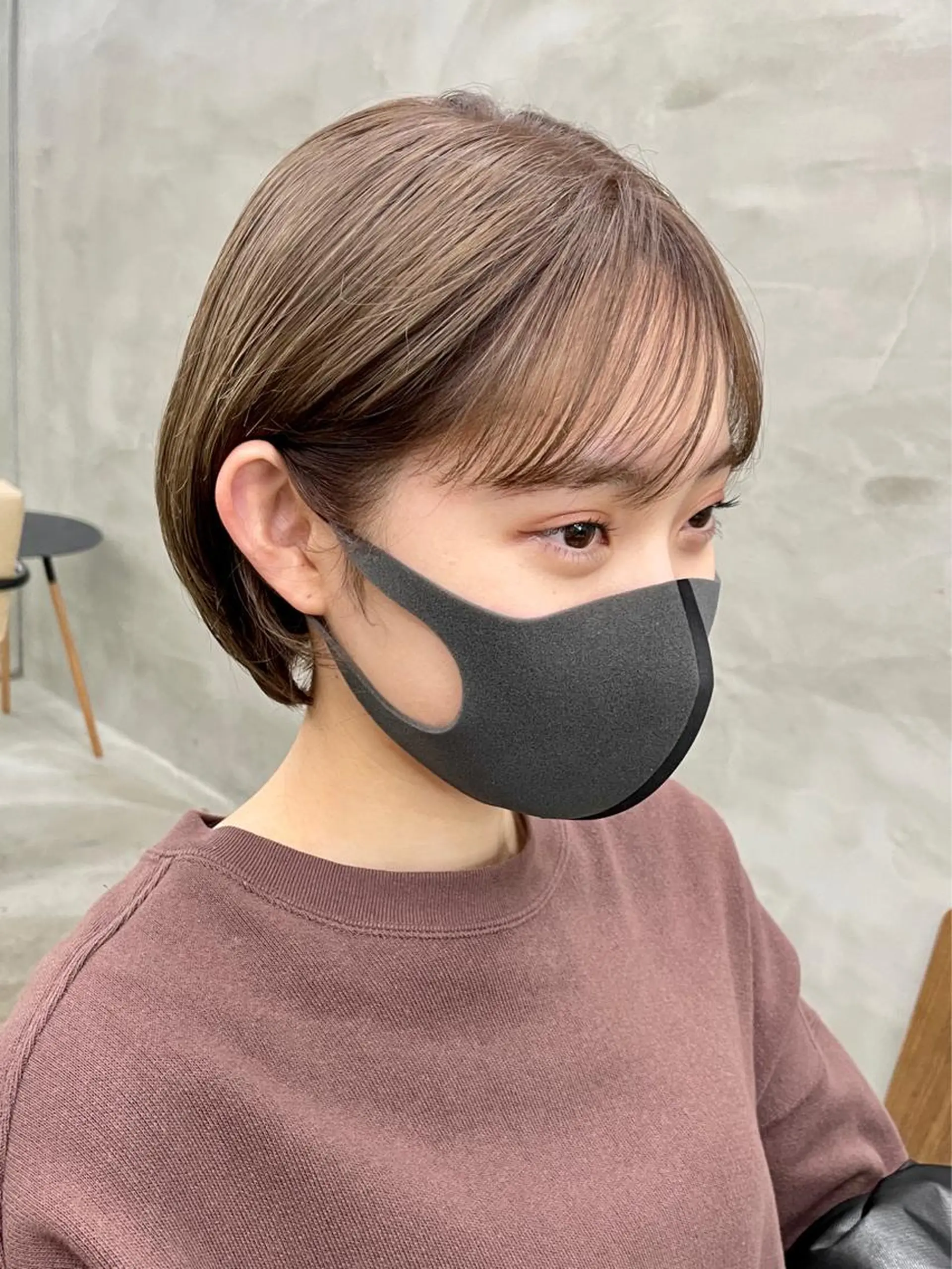 ショート カラー 丸みショート ベージュカラー ミルクティーベージュ ショートヘア カット ヘアカラー トリートメント ショート・ボブ 徳竹淳一のヘアスタイル