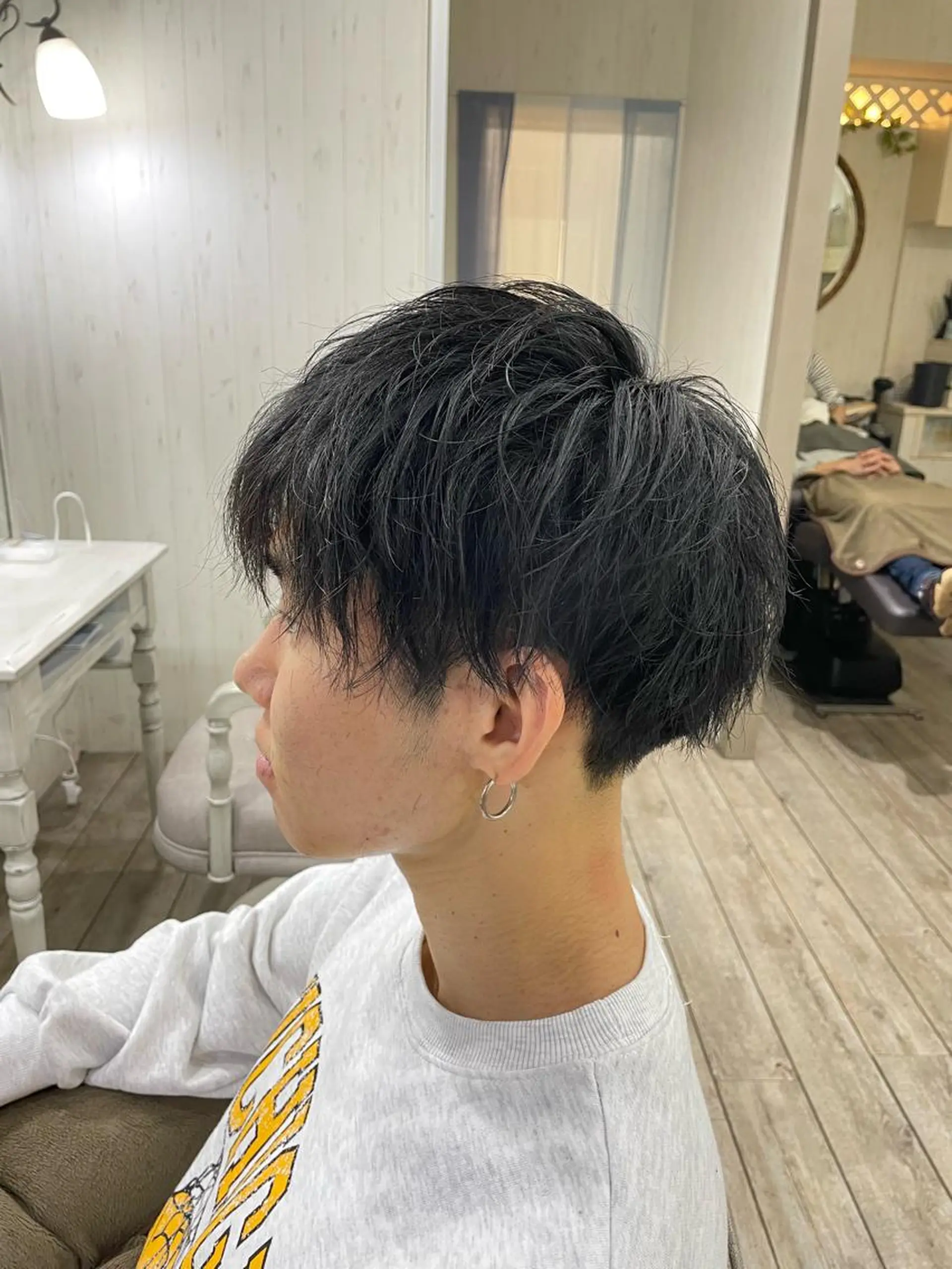 ショート パーマ メンズ ヘアカラー パーマ イシジマ タカナリのヘアスタイル