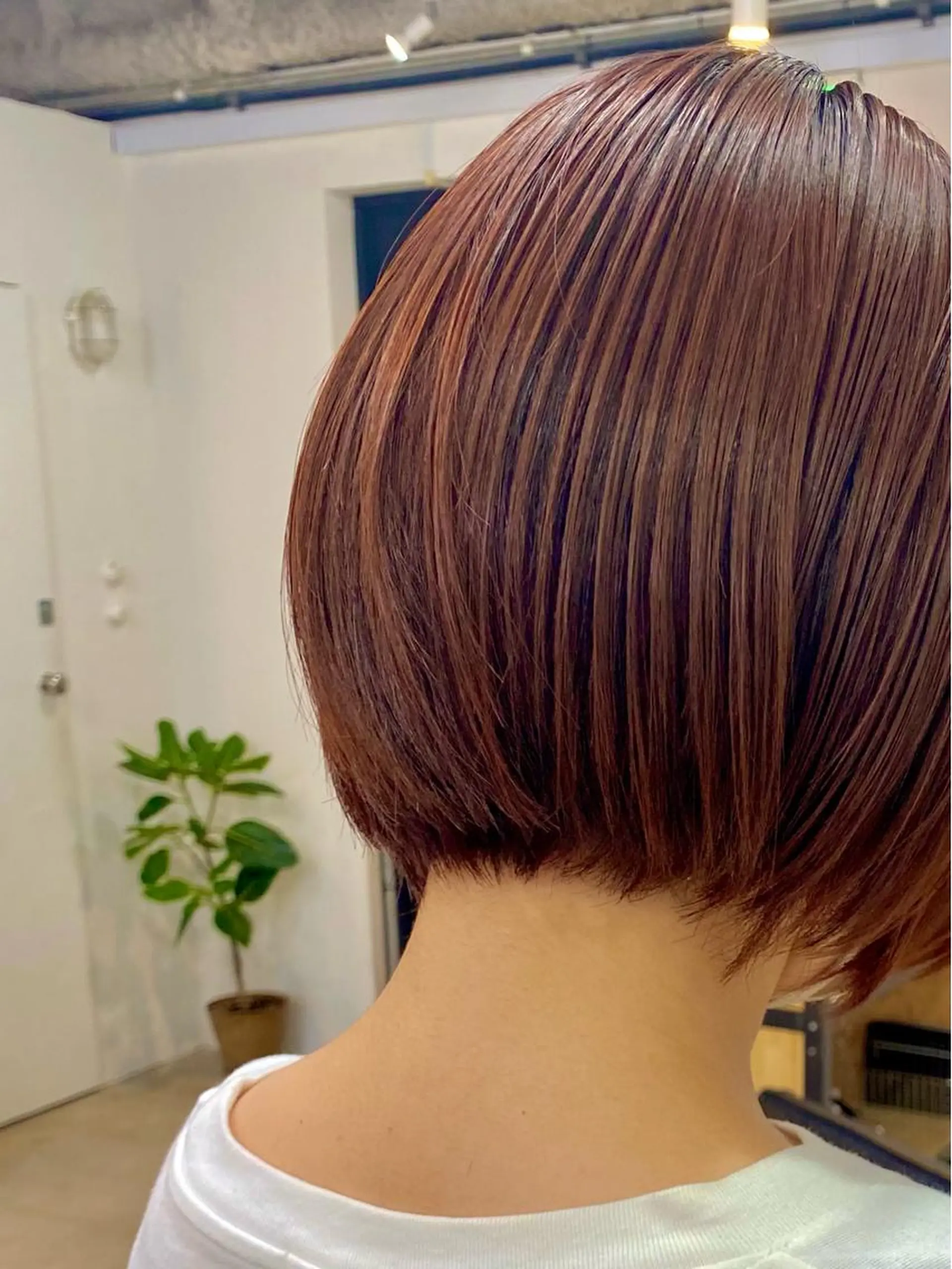 ショート カラー オレンジ ヘアカラー 暖色カラー/天神/ ヘイマサクラのヘアスタイル
