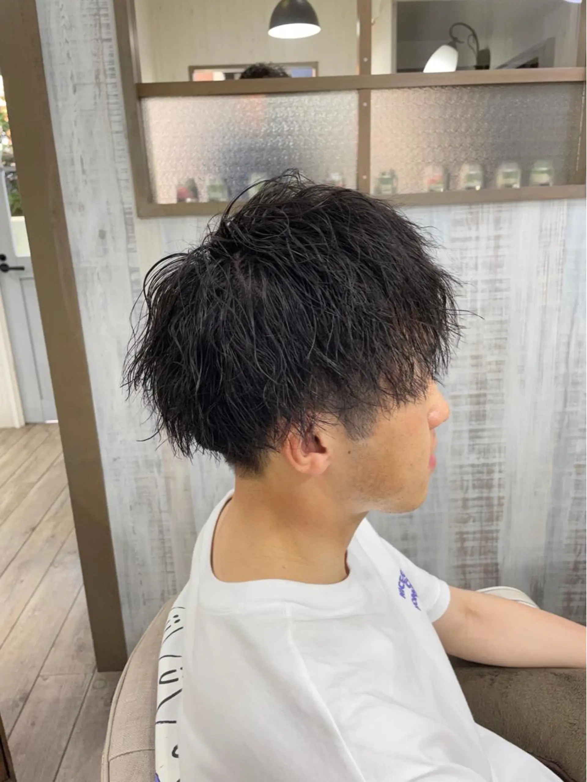 ショート パーマ メンズ ヘアカラー パーマ イシジマ タカナリのヘアスタイル