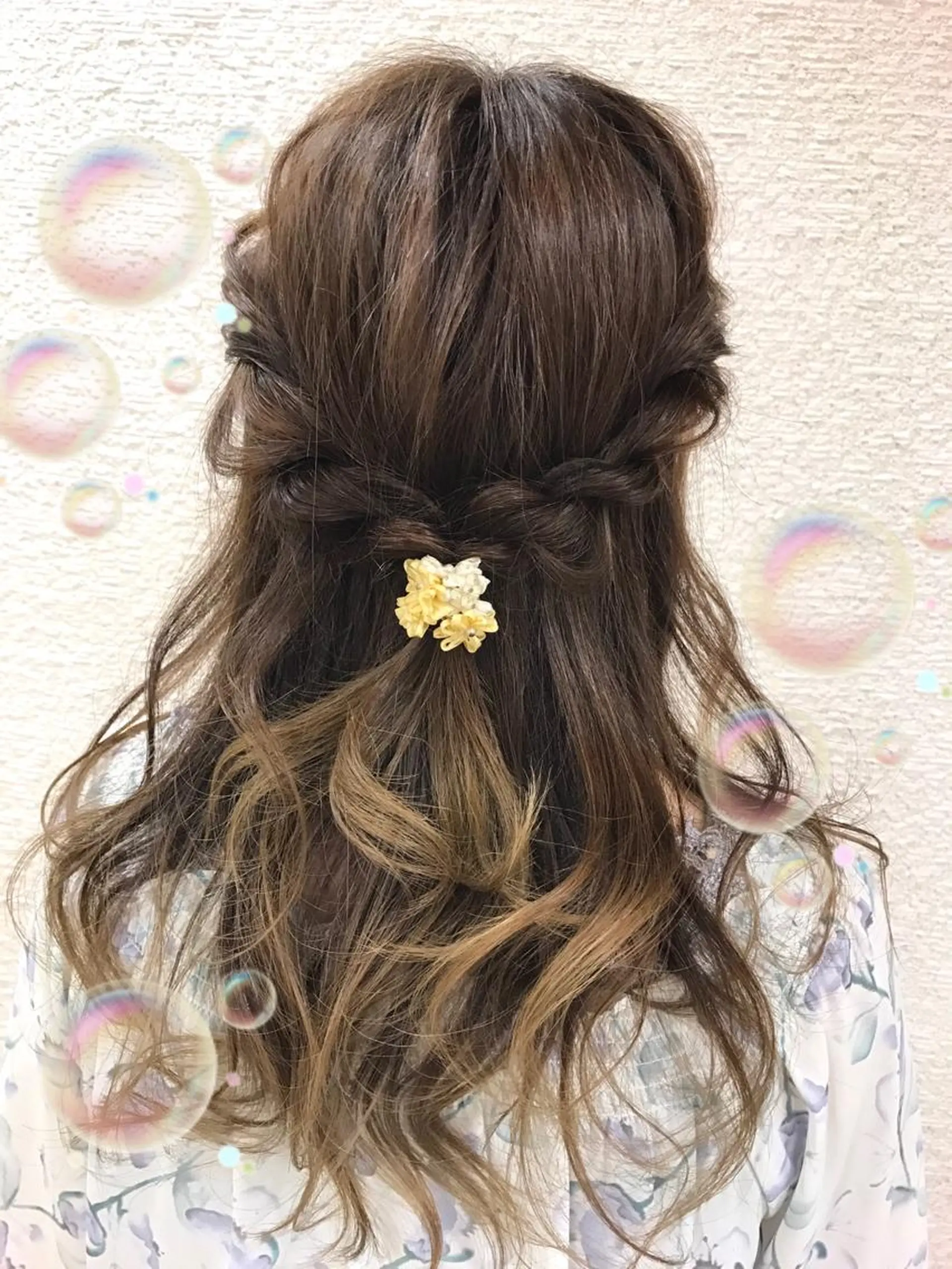 セミロング ヘアアレンジ デート 簡単アレンジ 高橋恵🌈生え癖改善 ウルフ/レイヤーのヘアスタイル