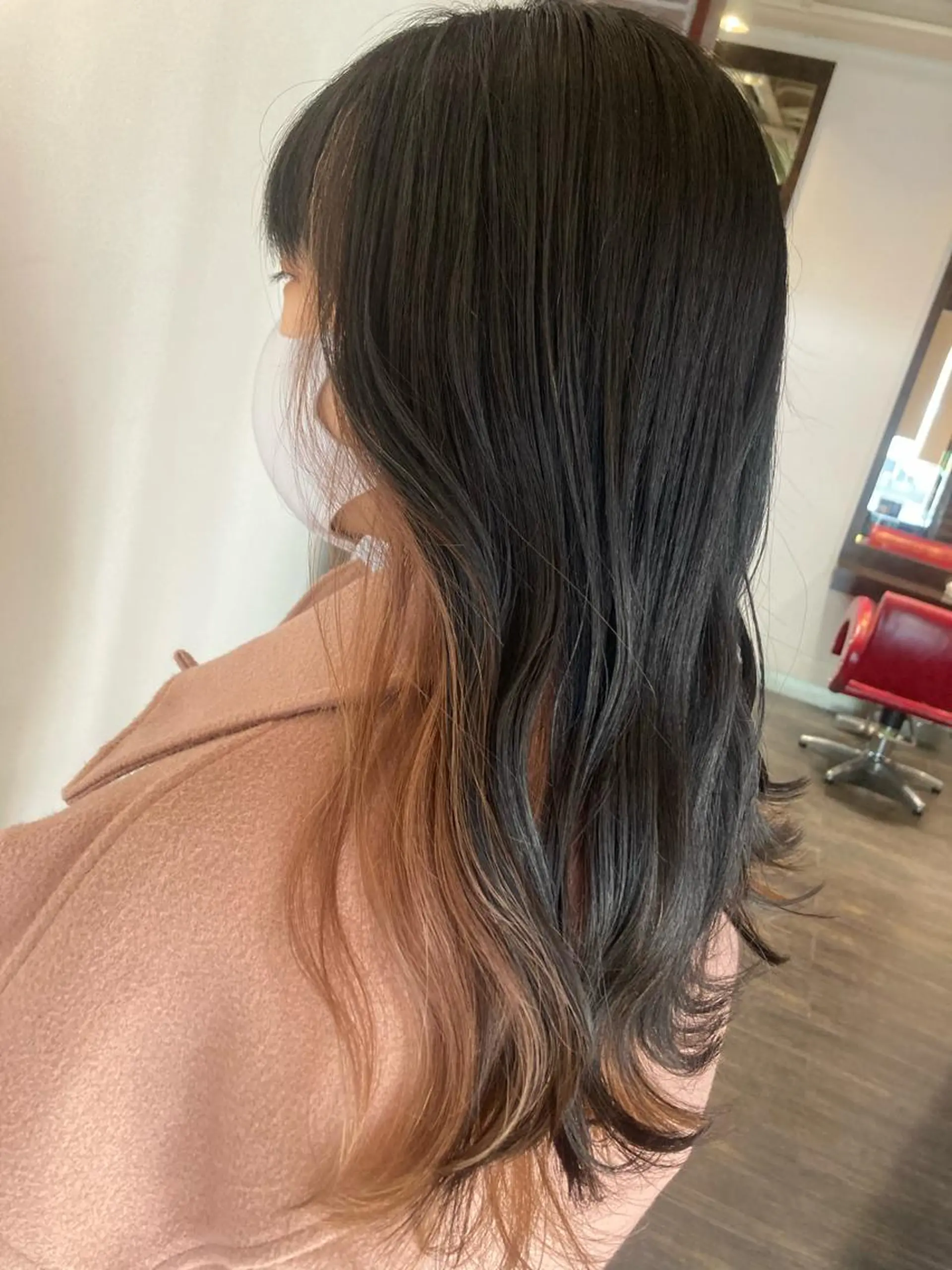 ロング カラー ミストバング イヤリングカラー  フェイスフレーミング インナーカラー ヘアカラー 【ショートボブ🤎】 YU-KAのヘアスタイル