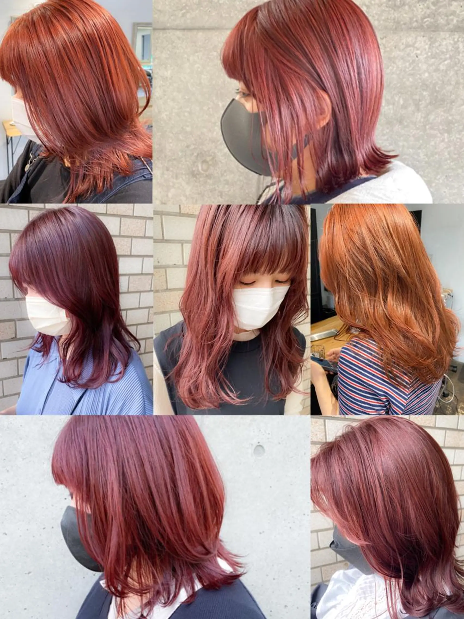 ミディアム カラー ブリーチ ダブルカラー ブリーチなしカラー ヘアカラー レイヤー暖色カラー 池袋Yamamotoのヘアスタイル
