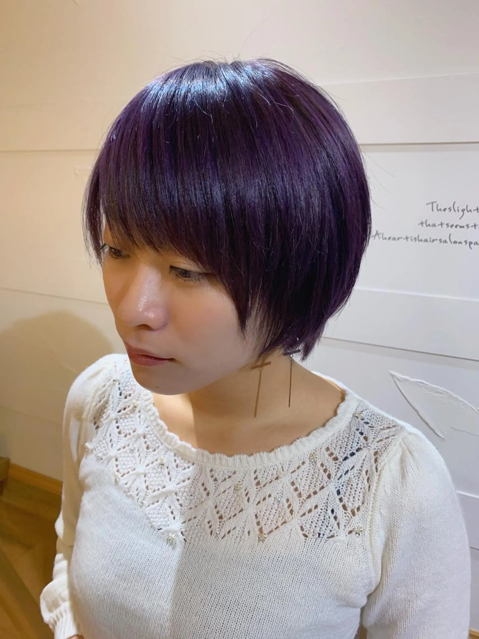 ショート カラー ブルーカラー ブルーパープル パープルカラー カット ヘアカラー トリートメント 船津武俊 フナツタケトシのヘアスタイル