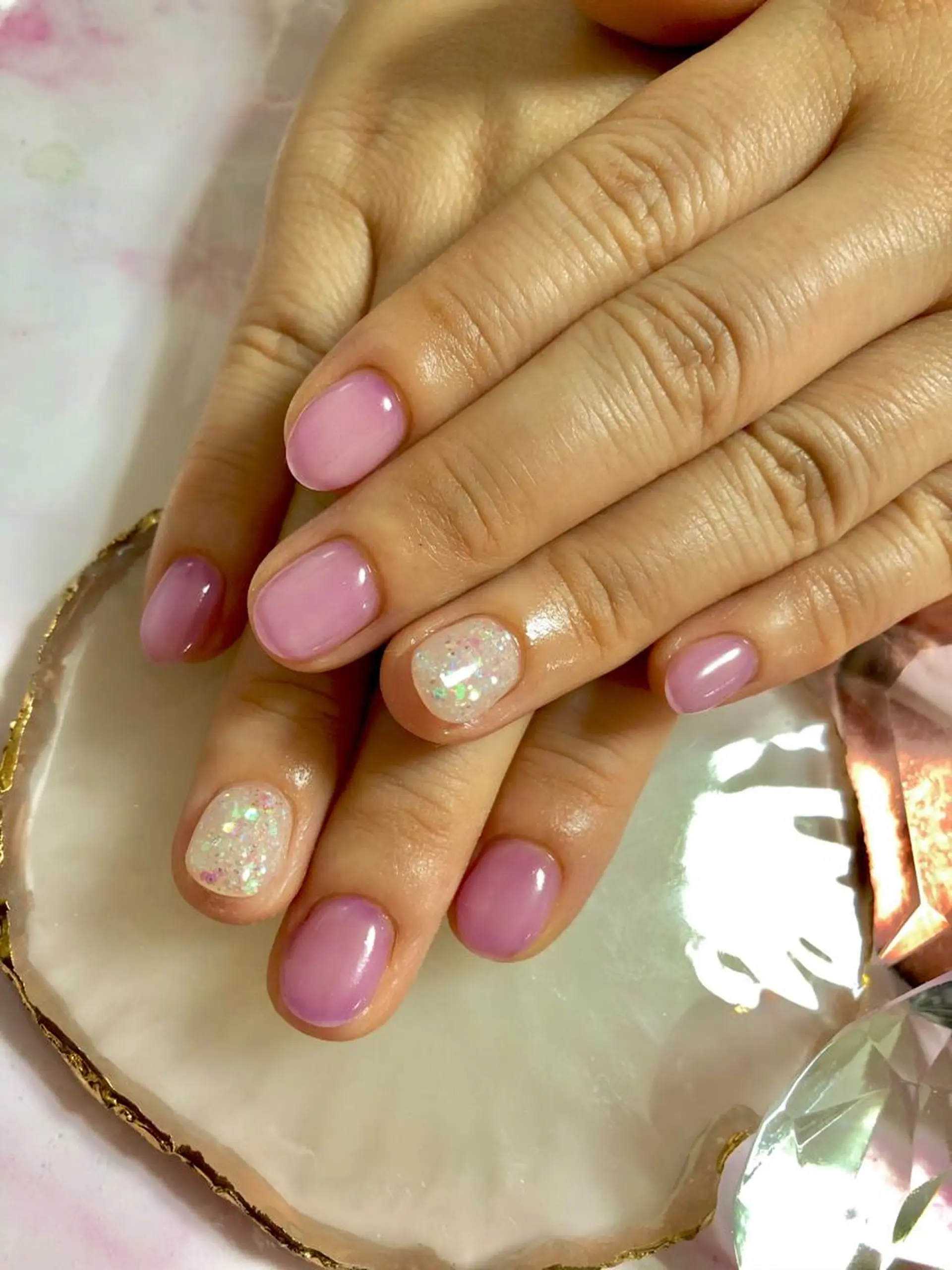 ショート ハンドネイル ハンドケア 💎ビューティサロン 湘南　RIRAN💎のネイルデザイン