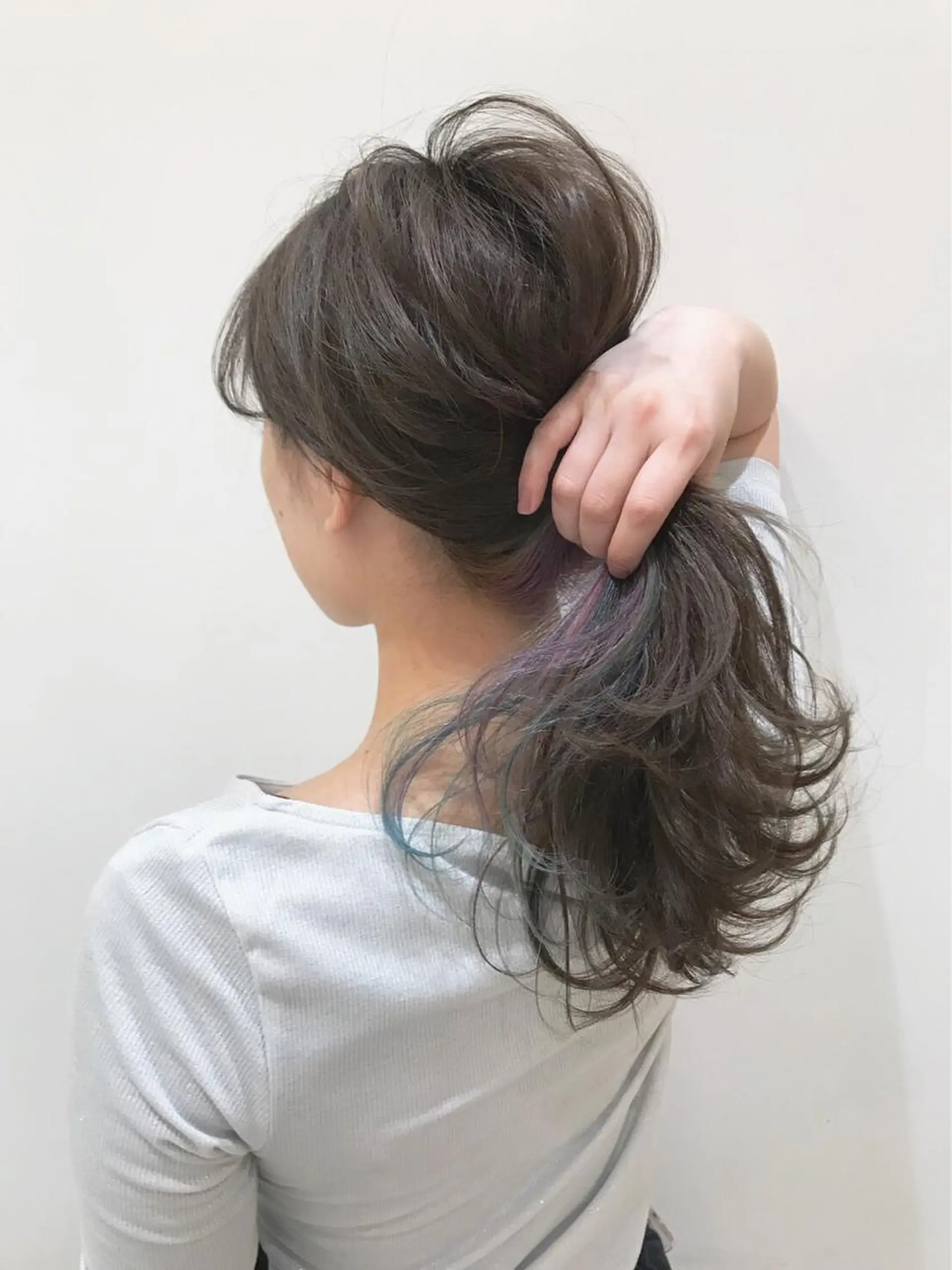 カラー パーマ ヘアアレンジ ハイライトカラー オリーブカラー 髪質改善 mihoko/ ニュアンスパーマのヘアスタイル