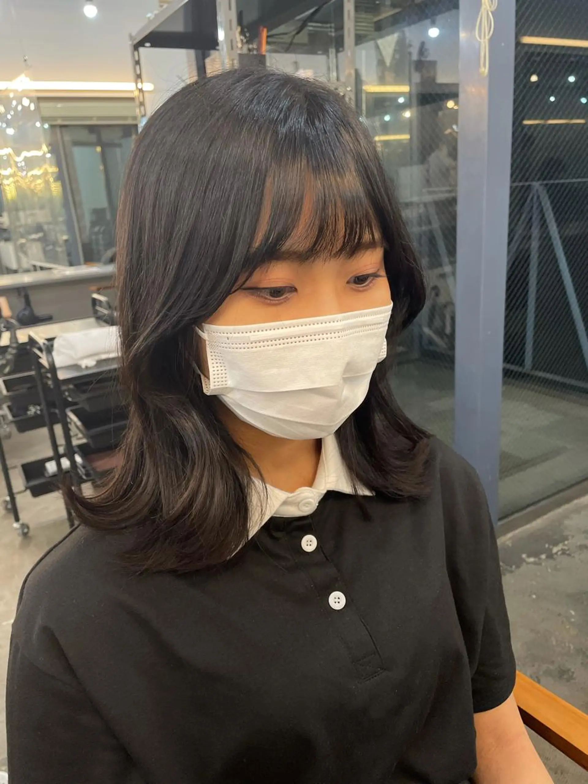 ミディアム くびれヘア 🤍韓国ヘア🇰🇷 タバタサオリ🤍のヘアスタイル