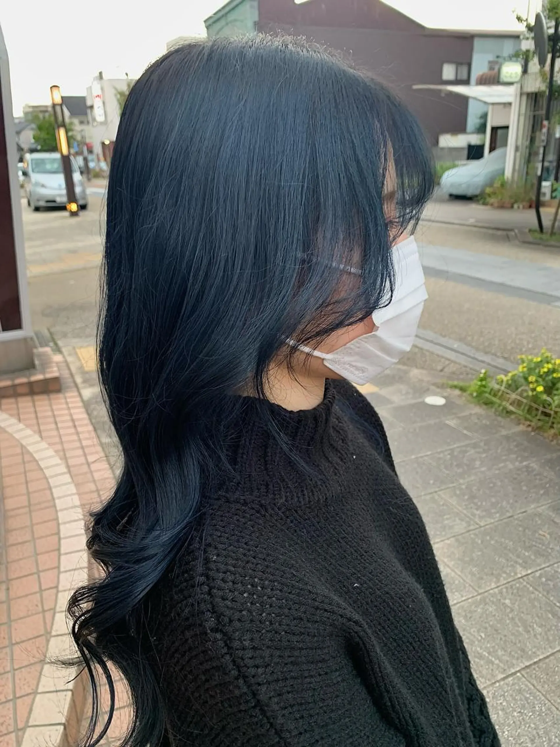 ロング カラー 黒髪 ブルーカラー ブルーブラック Lunapiena所属・Lunapiena 🫧ナナのヘアスタイル