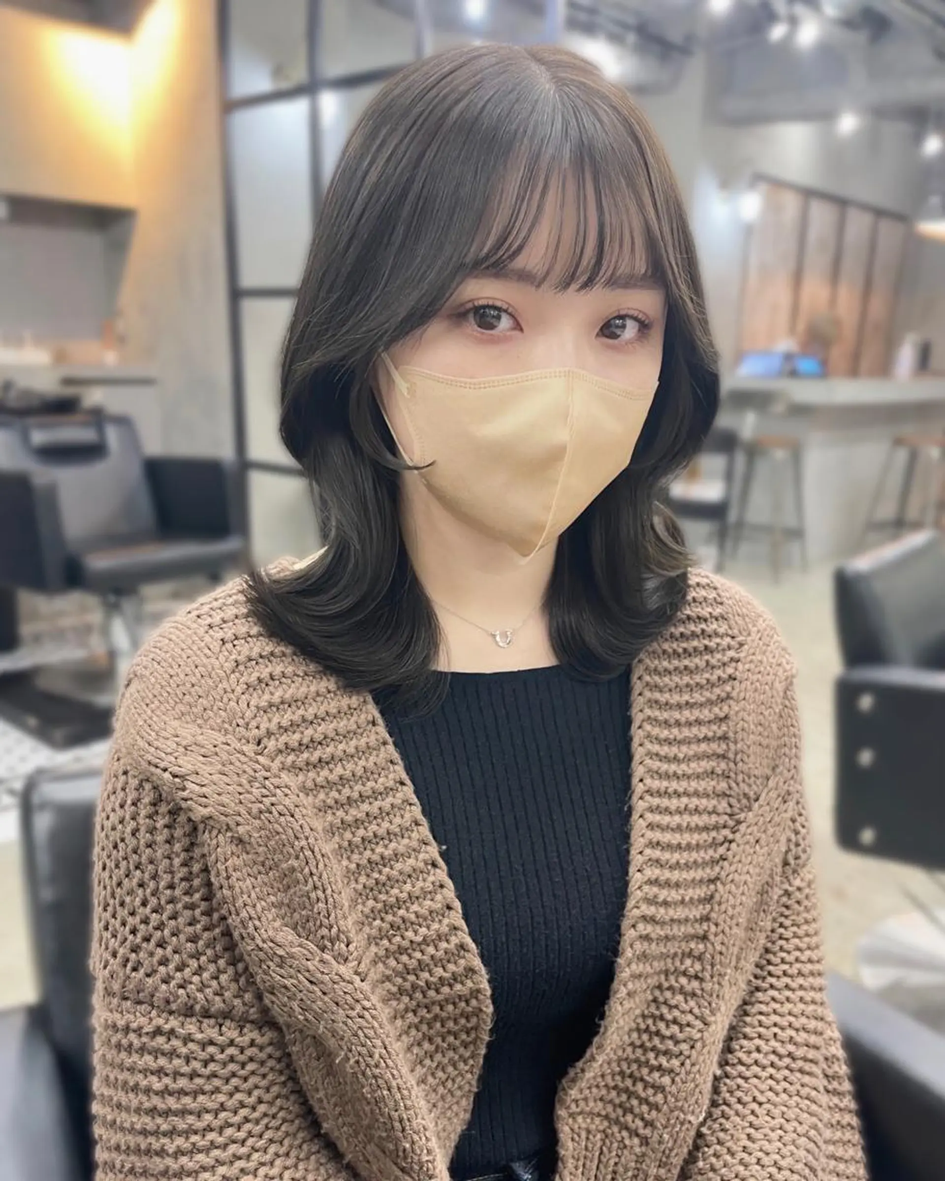 ミディアム カット ヘアカラー トリートメント 韓国風/髪質改善 赤み消し✨junkiのヘアスタイル
