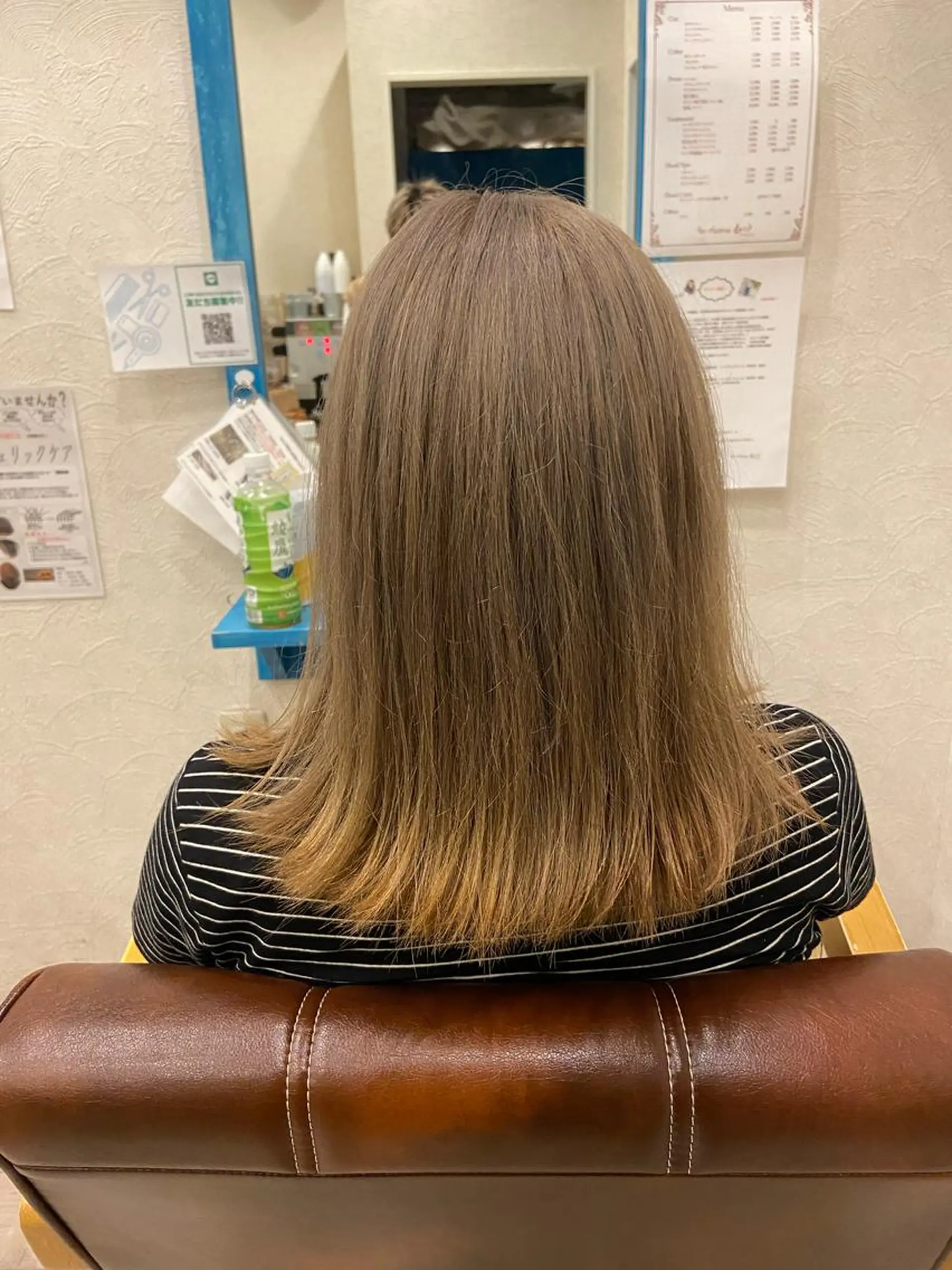 セミロング カラー ベージュカラー ミルクティーベージュ イエローカラー hair relaxation DROP鶴見店所属・川島 優希のヘアスタイル
