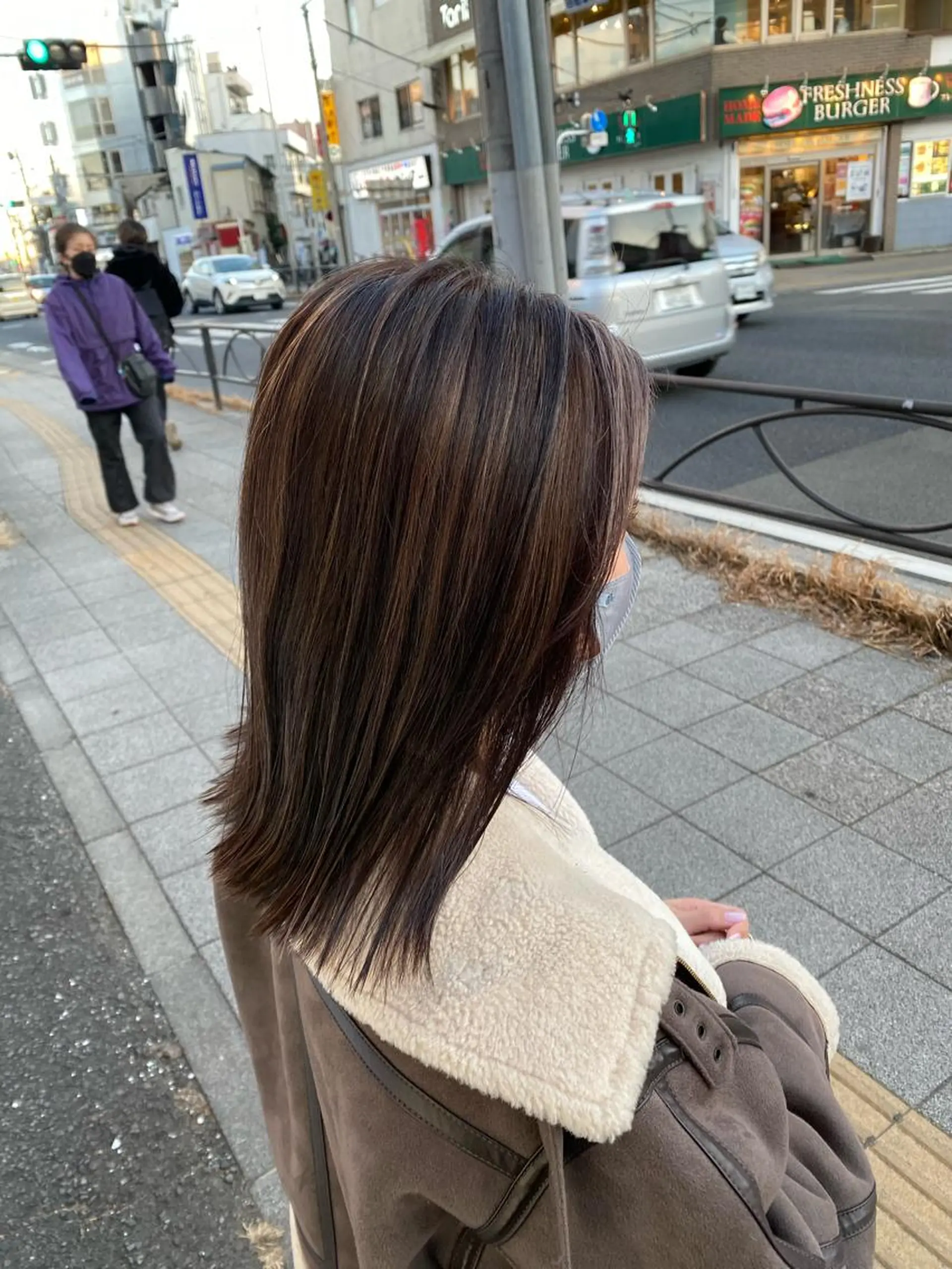 ミディアム ハイライト カット ヘアカラー 髪質改善カラー/店長 宮内秀峰のヘアスタイル