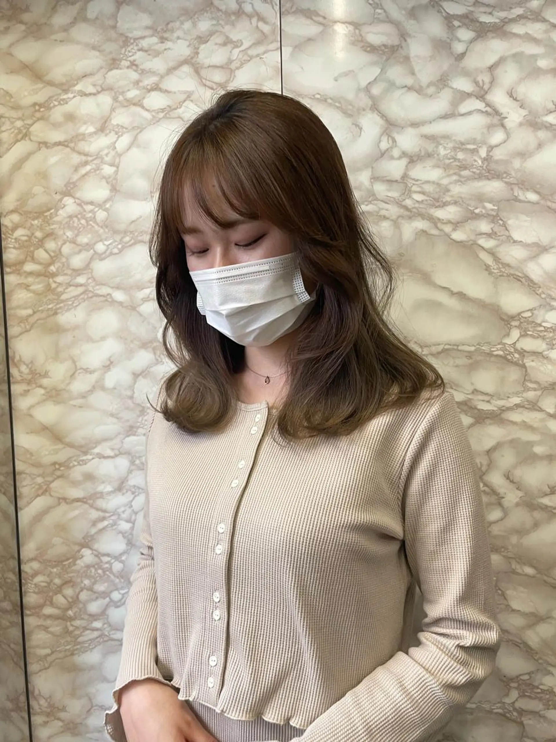 ミディアム カラー カット ヘアカラー トリートメント 極上の艶髪 RINAのヘアスタイル