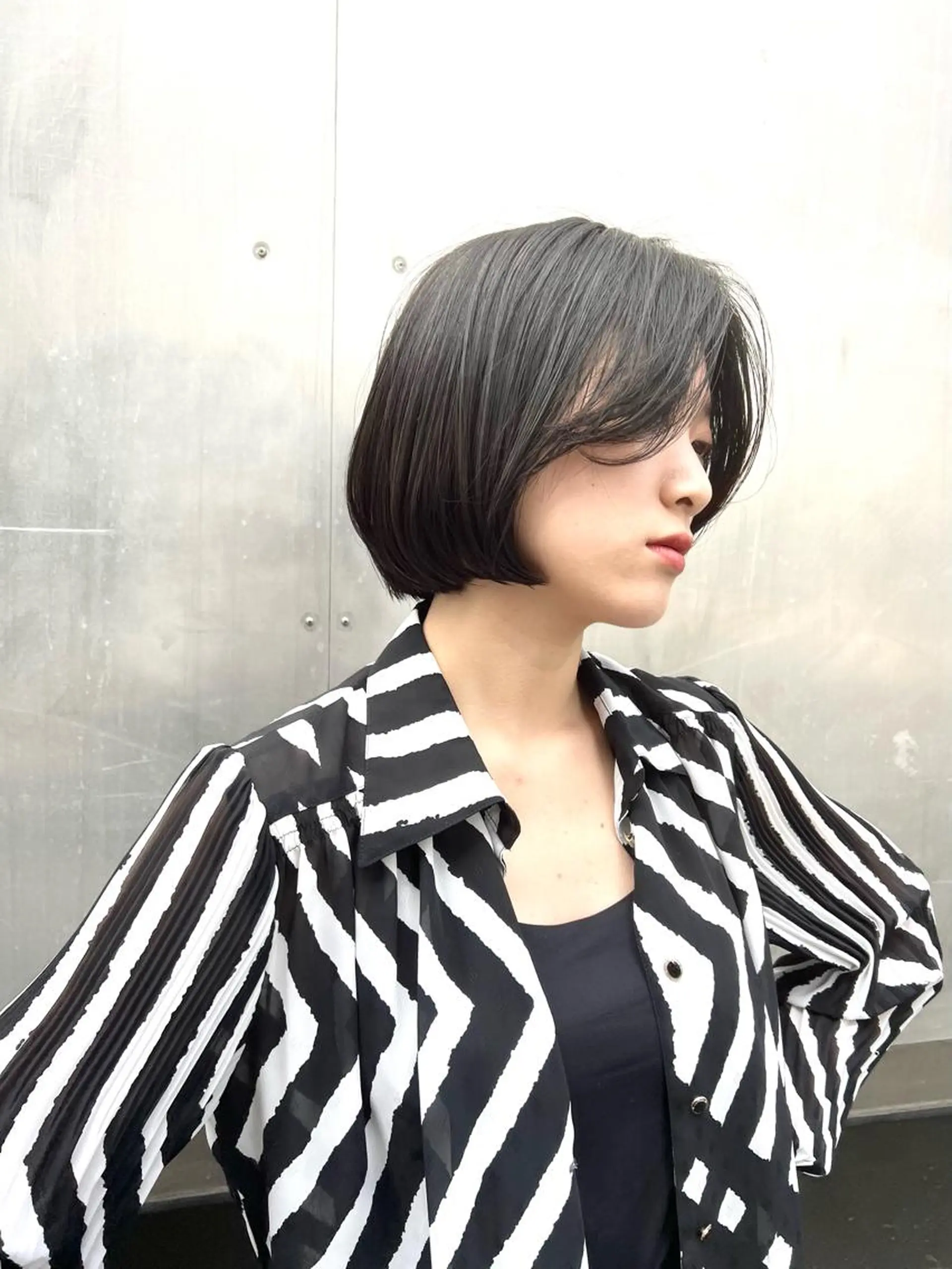 ショート 切りっぱなしボブ ショートボブ ボブ 顔まわりレイヤー レイヤーカット カット HARU//原宿🤍 リピート率NO.1のヘアスタイル