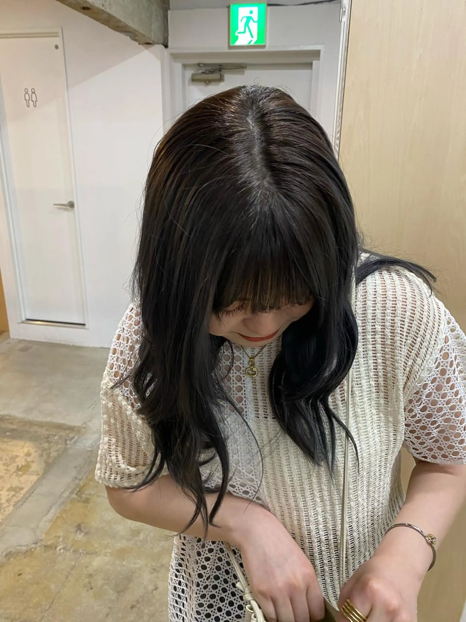 セミロング カラー ヘアカラー シミズ アスカのヘアスタイル