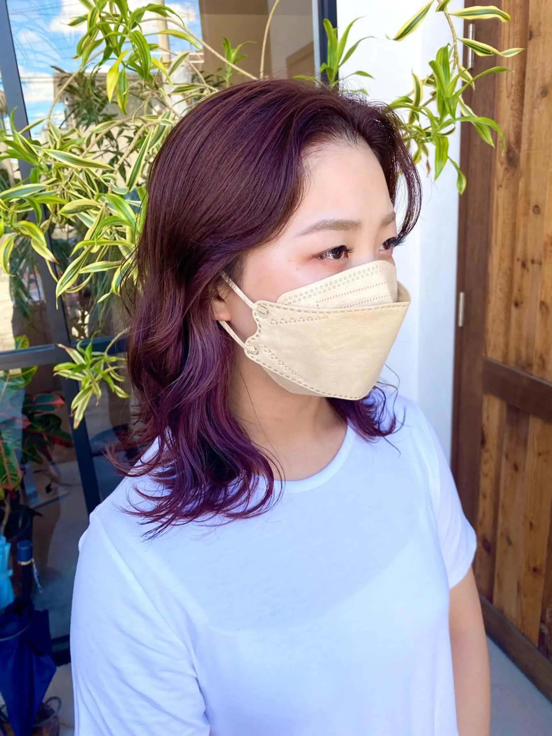 セミロング カラー インナーカラー パープルカラー Salonde  COCO所属・メンズパーマ/ RIOのヘアスタイル