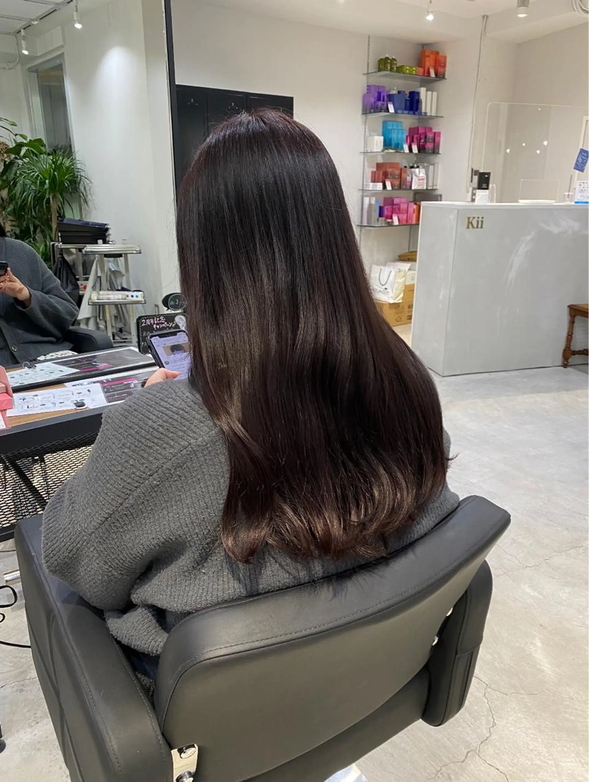 ロング カラー グレージュ ラベンダーカラー ラベンダーグレージュ ラベンダーグレー 中西 きょうかのヘアスタイル