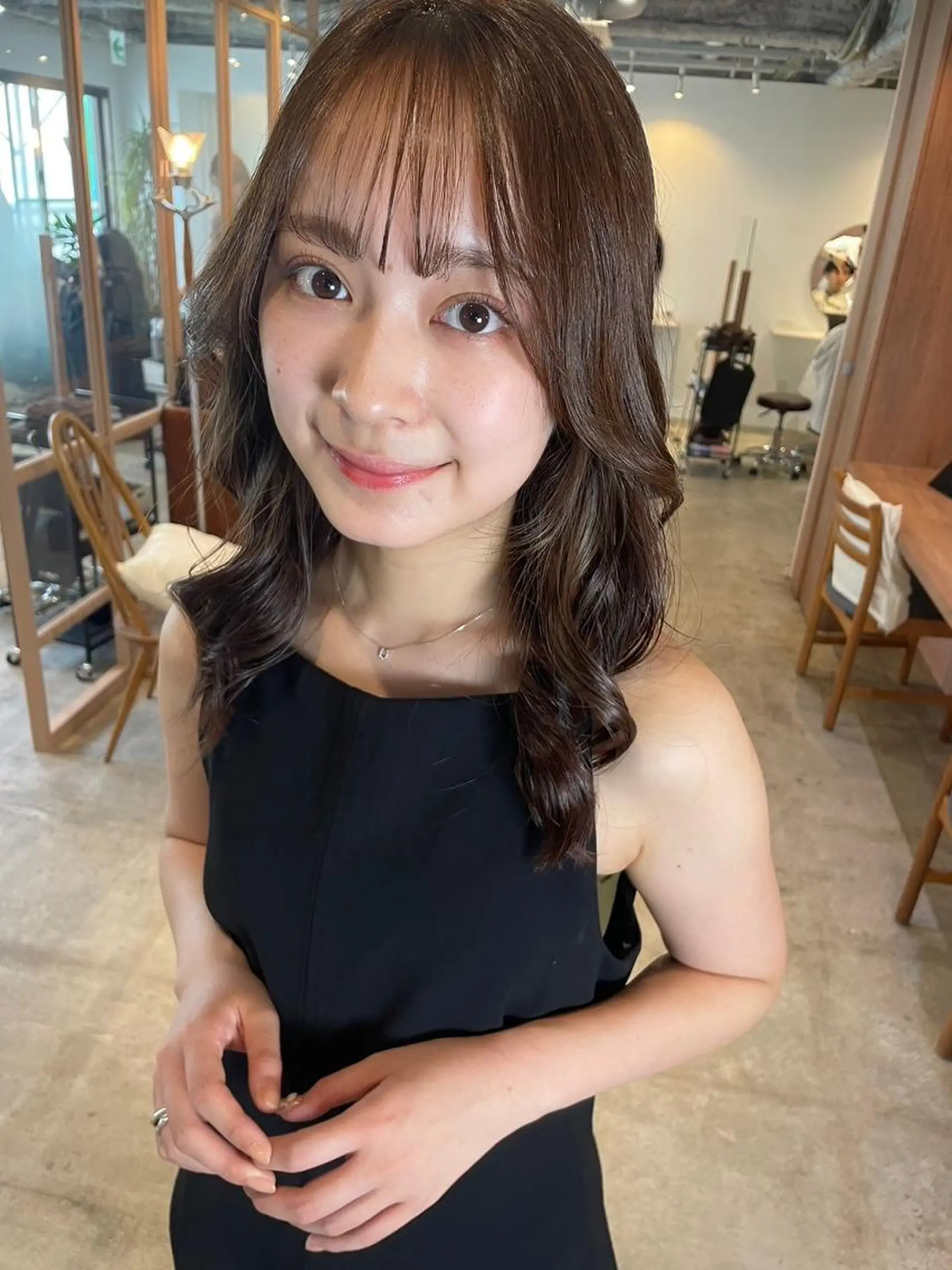 ミディアム カラー ショートボブ ミディアムパーマ アディクシーカラー ブリーチ ケアブリーチ カット ヘアカラー トリートメント CEINE OURのヘアスタイル