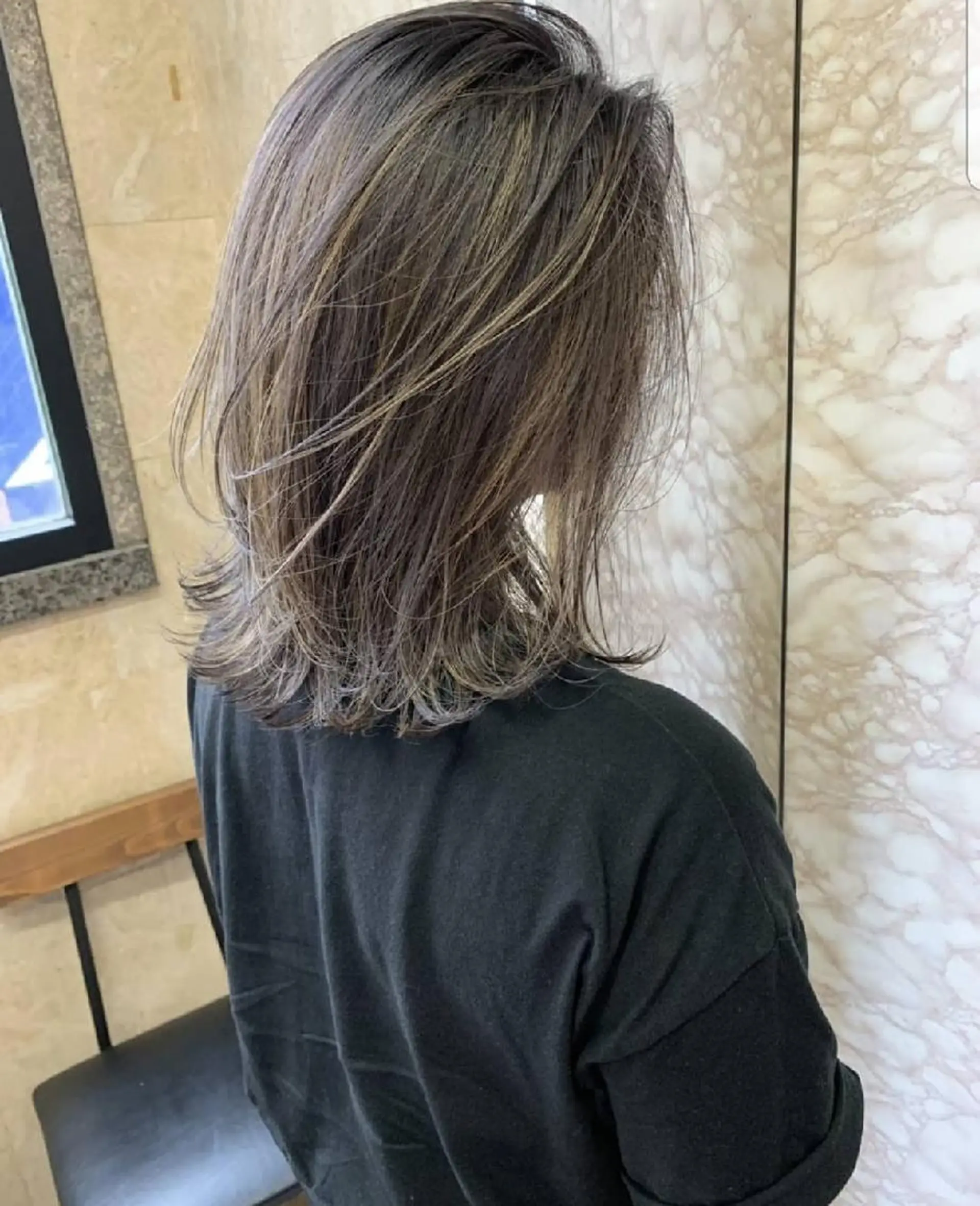 ミディアム カラー パーマ ヘアアレンジ メンズ キッズ ネイル マツエク・マツパ メンズハイライト 透明感カラー ハイライトカラー ハイライト トリートメント ヘアセット 🌸グレージュ/ 艶髪🌸yutaのヘアスタイル