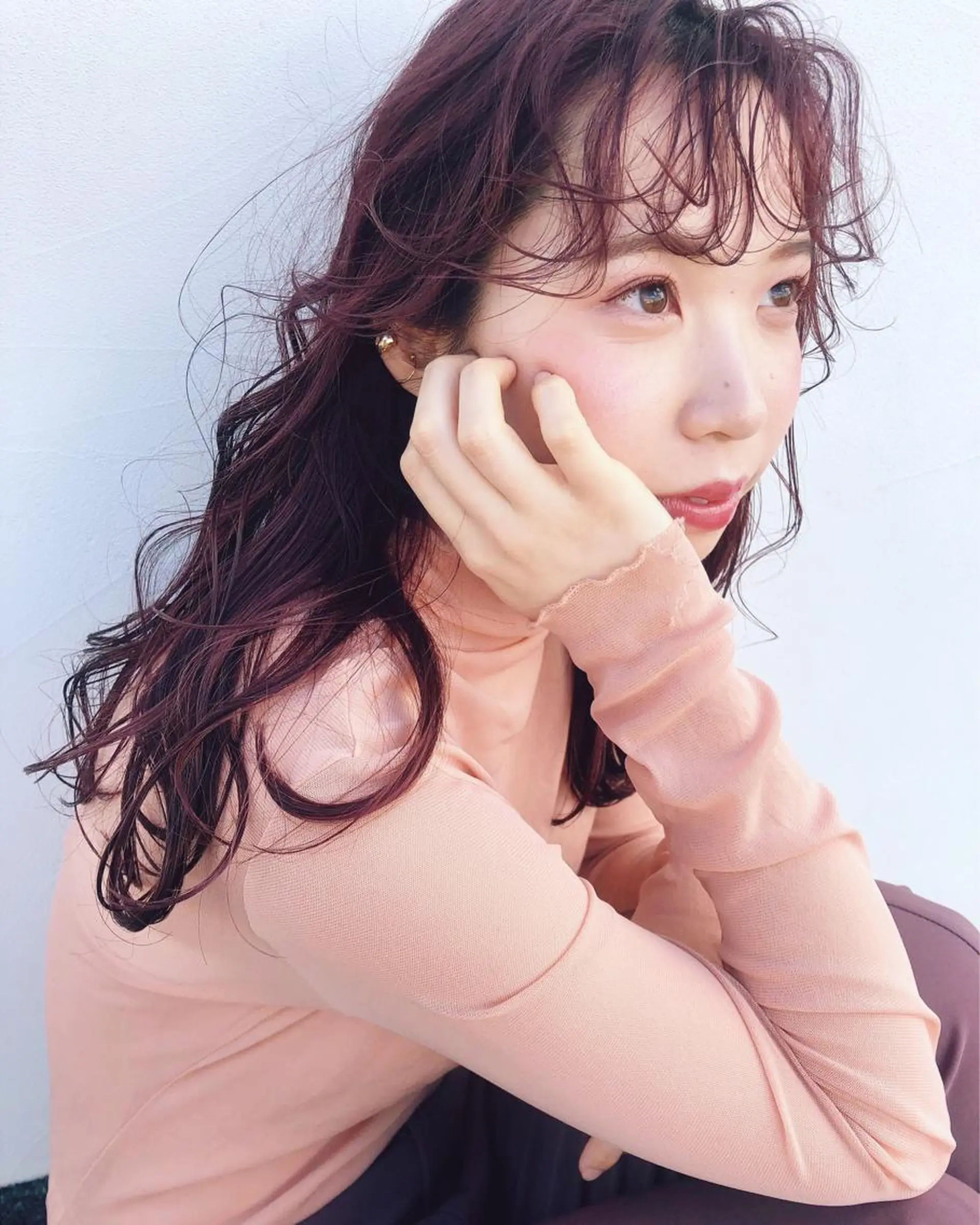 セミロング カラー カット ヘアカラー 岩田 萌那のヘアスタイル