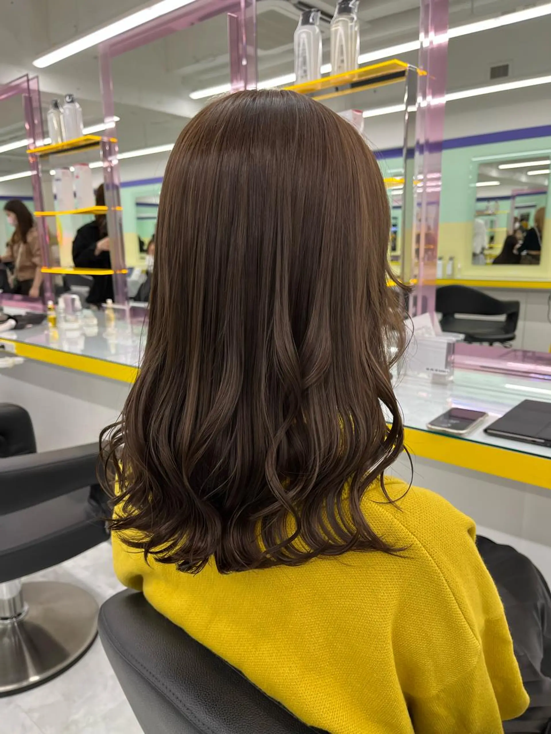 セミロング ヘアカラー トリートメント ヘアセット 🌿透明感カラー‪ 縮毛矯正✨かずきのヘアスタイル