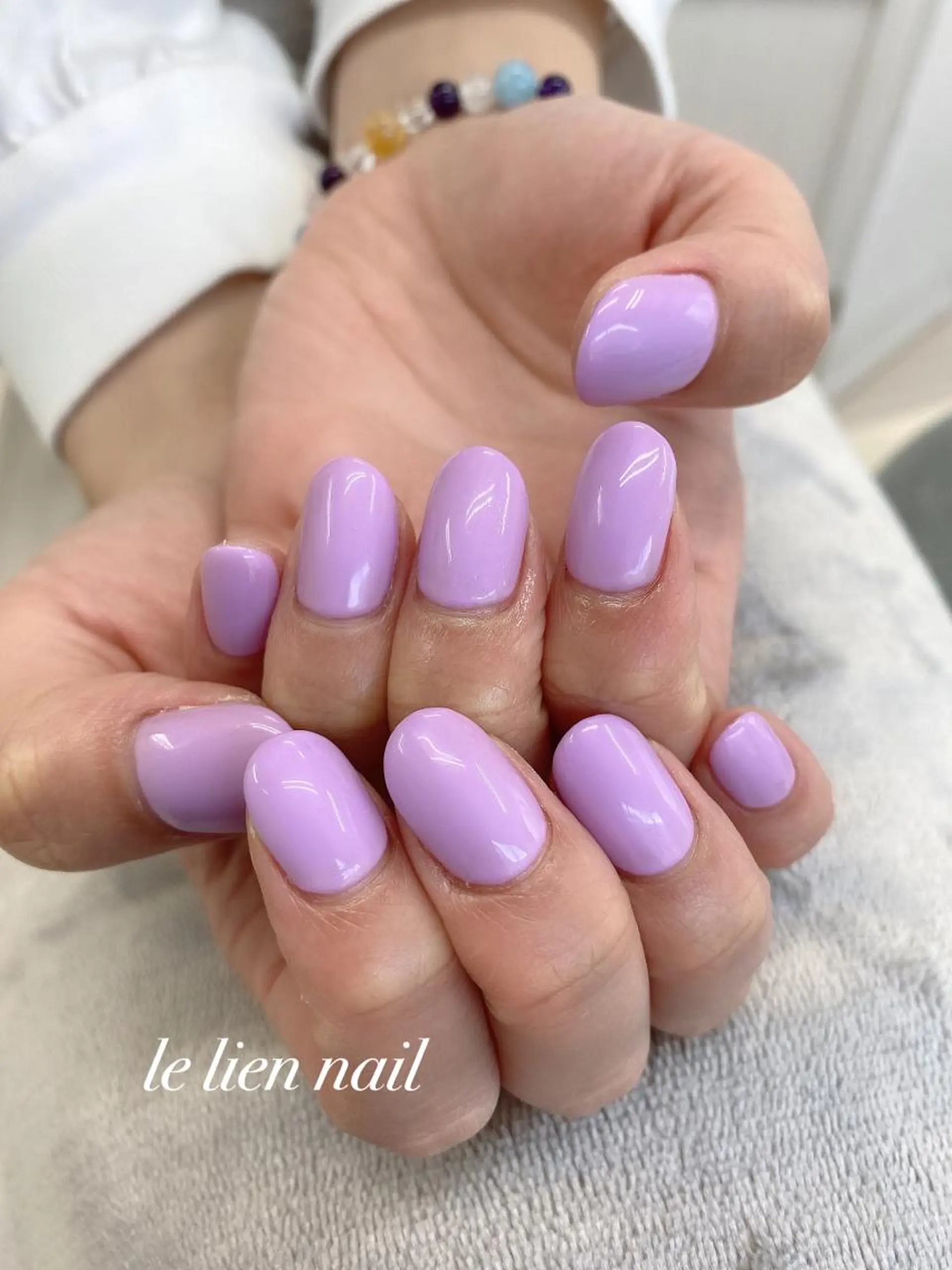 ネイル ワンカラーネイル パープル ハンドネイル le lien nailのネイルデザイン