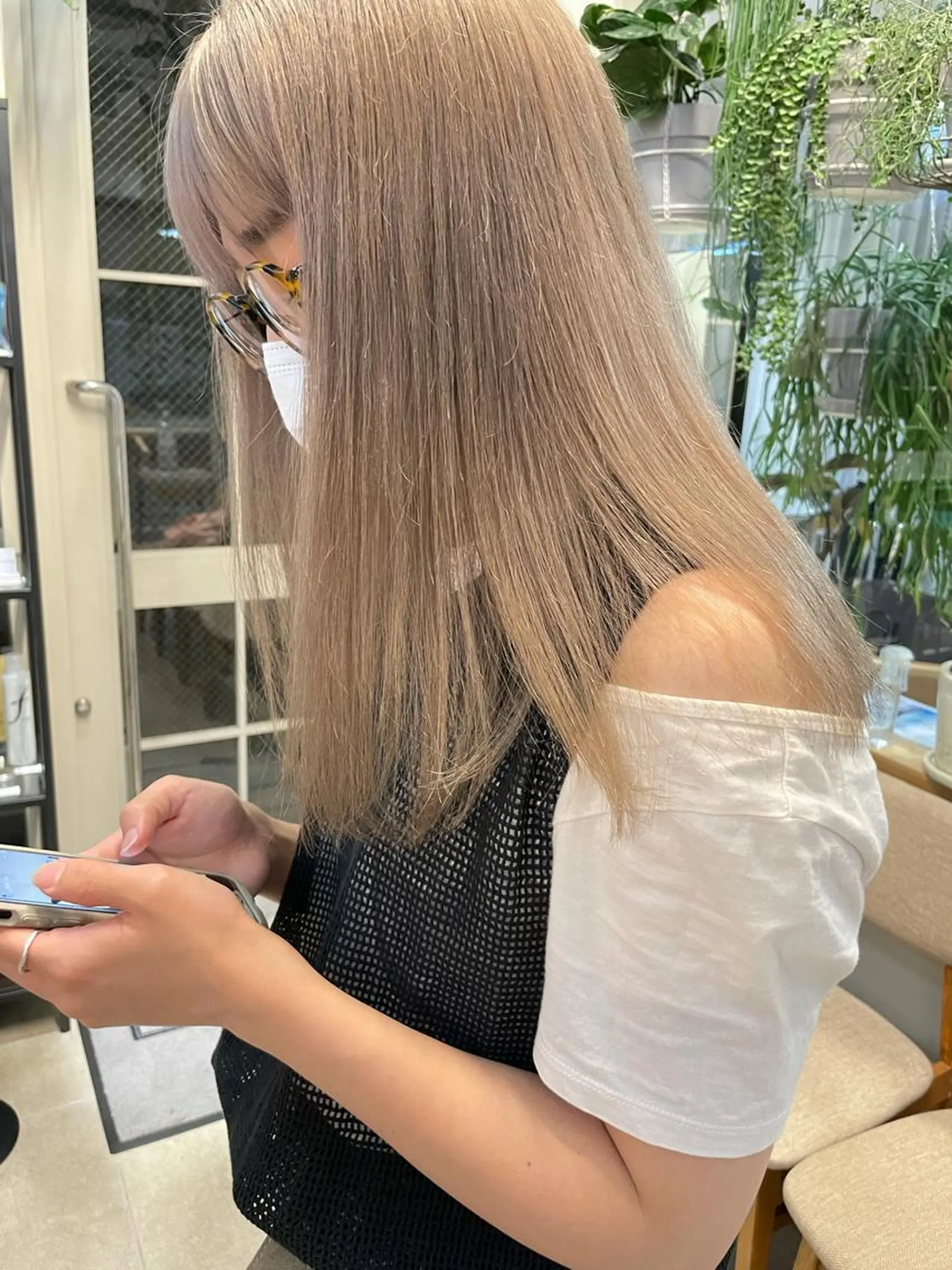 ロング ヘアカラー 小顔レイヤー×コンパ クトボブ/林隆平のヘアスタイル