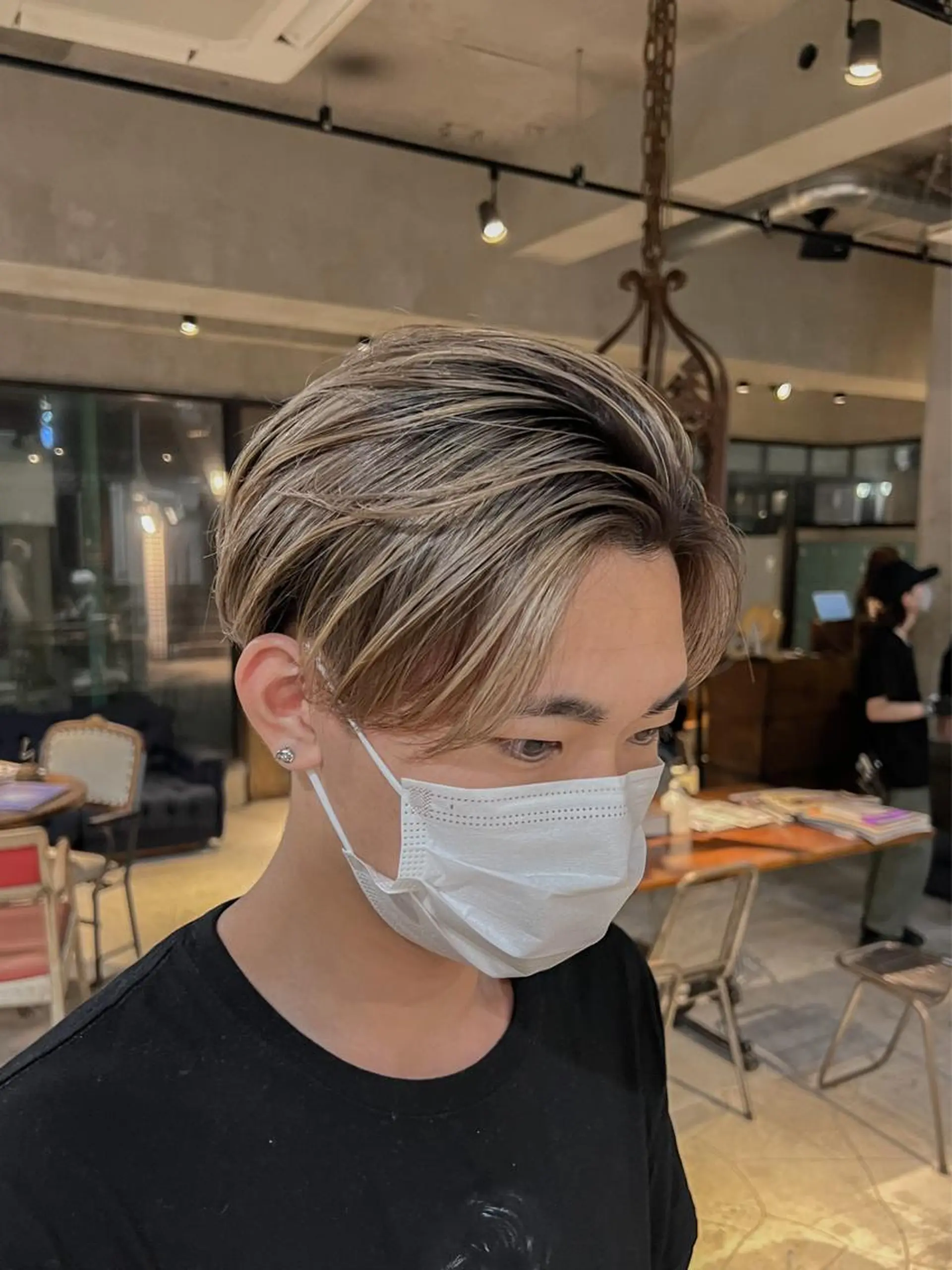 ショート カラー メンズ ヘアカラー トリートメント 海外デザイン🇺🇸 石渡諒太のヘアスタイル