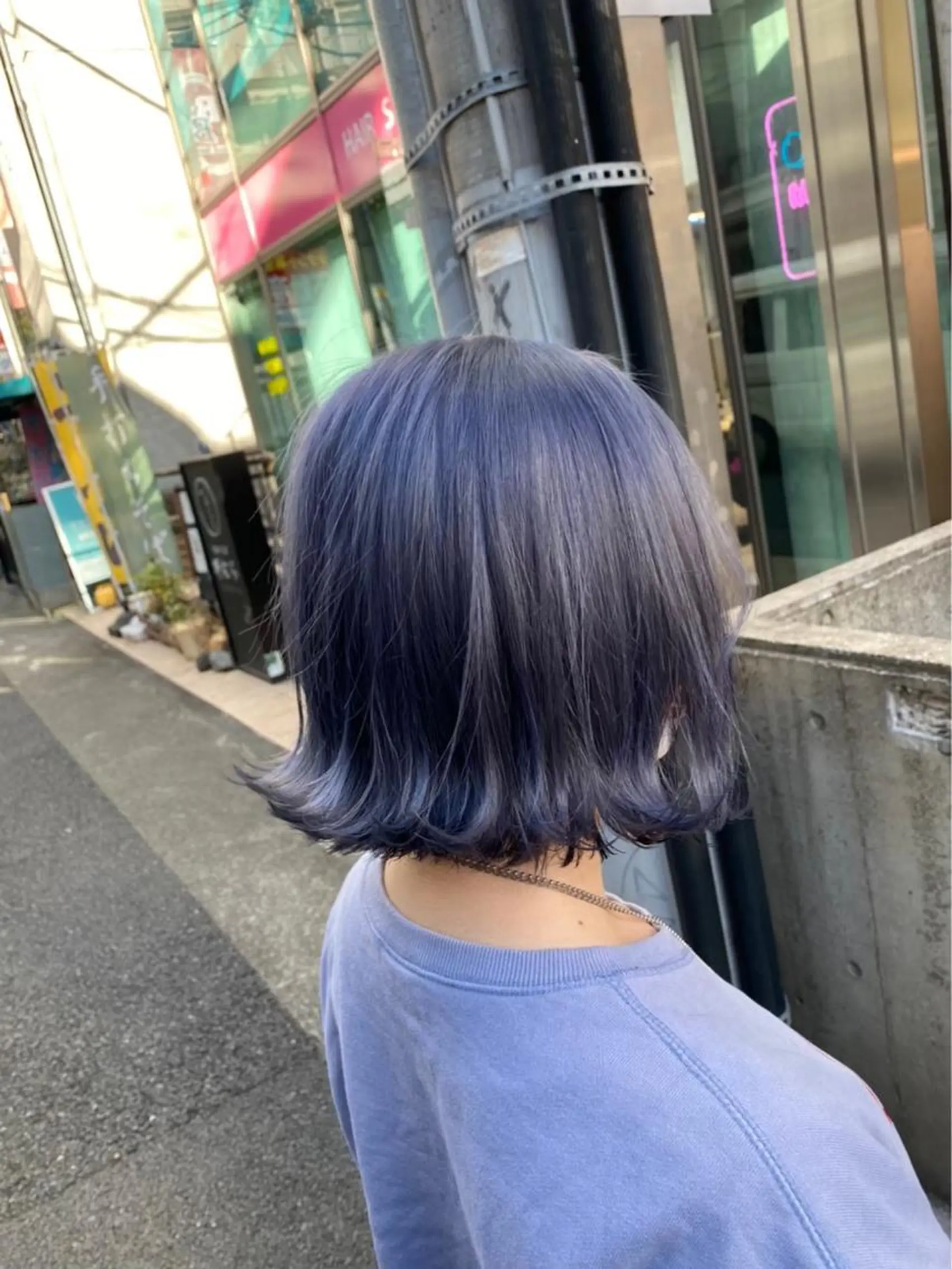 セミロング カラー アッシュ アッシュグレー アッシュグレージュ バレイヤージュ ミストバング メンズバレイヤージュ ⚡️RYUTA⚡️のヘアスタイル