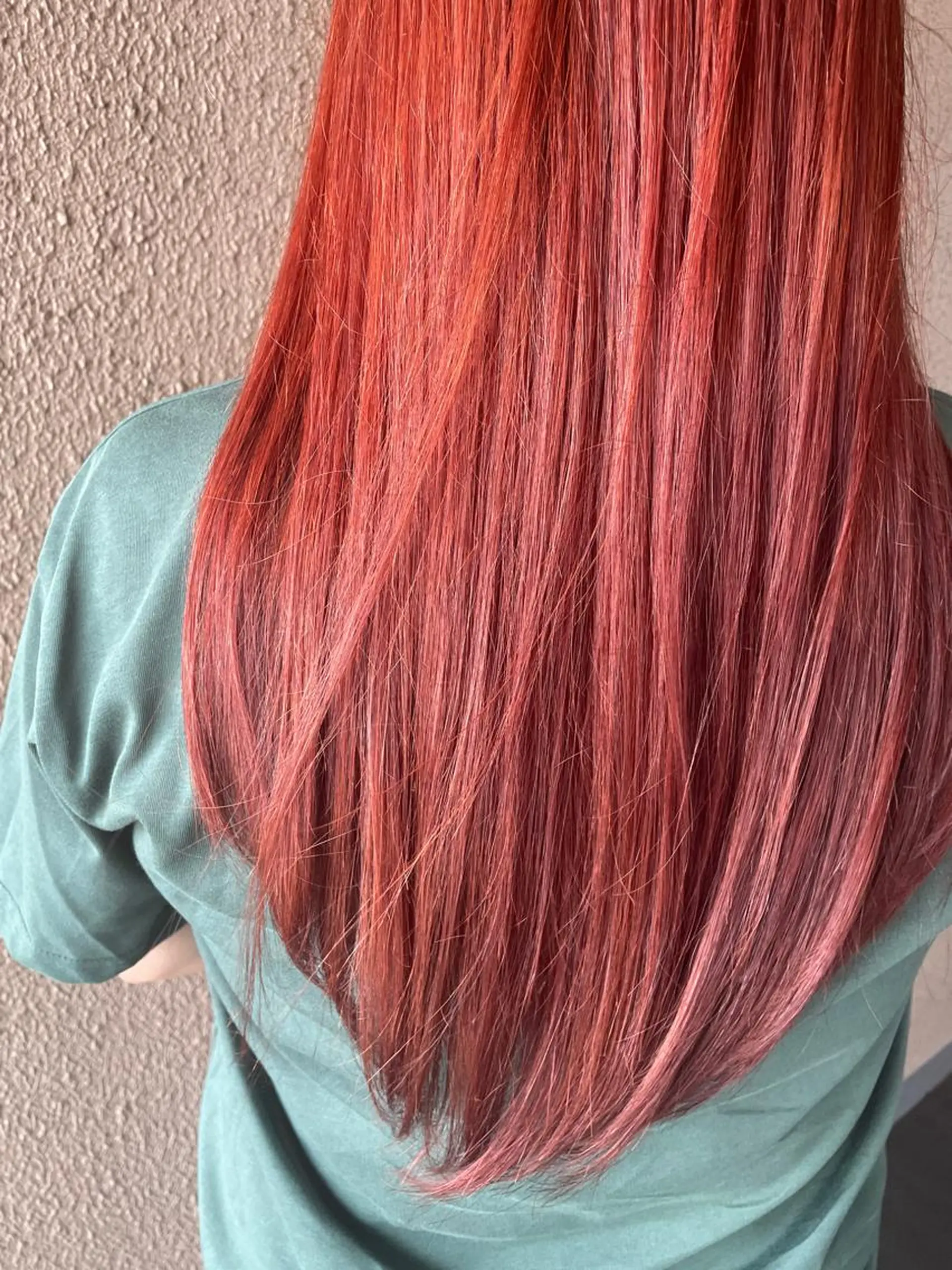 セミロング カラー ブリーチ ダブルカラー オレンジ ヘアカラー トリートメント サダハルカ ｜chouetteのヘアスタイル