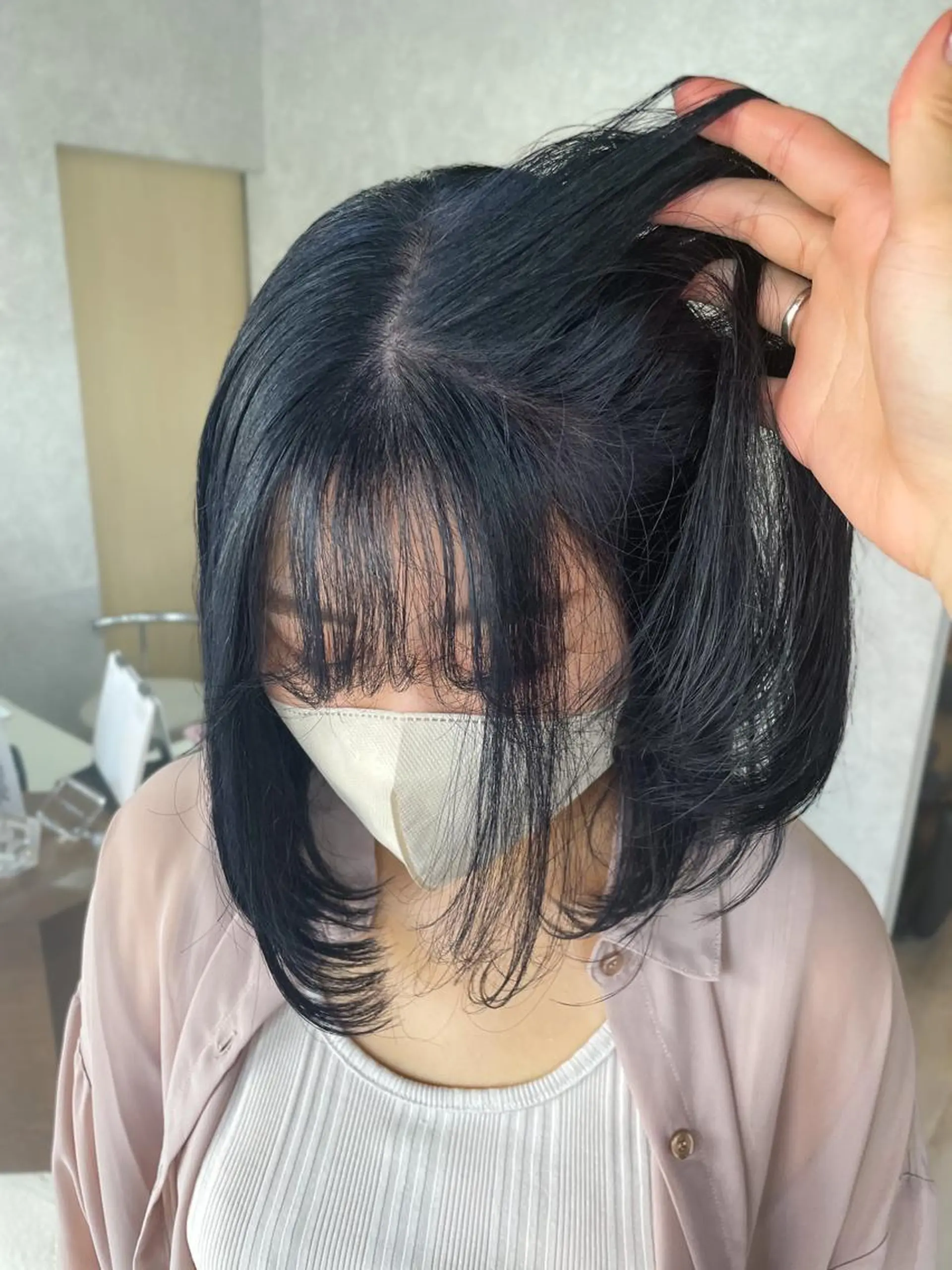 ミディアム カラー ブリーチ ブルーカラー ダブルカラー ネイビーカラー 🎀ヒシダアキ /taboo🎀のヘアスタイル
