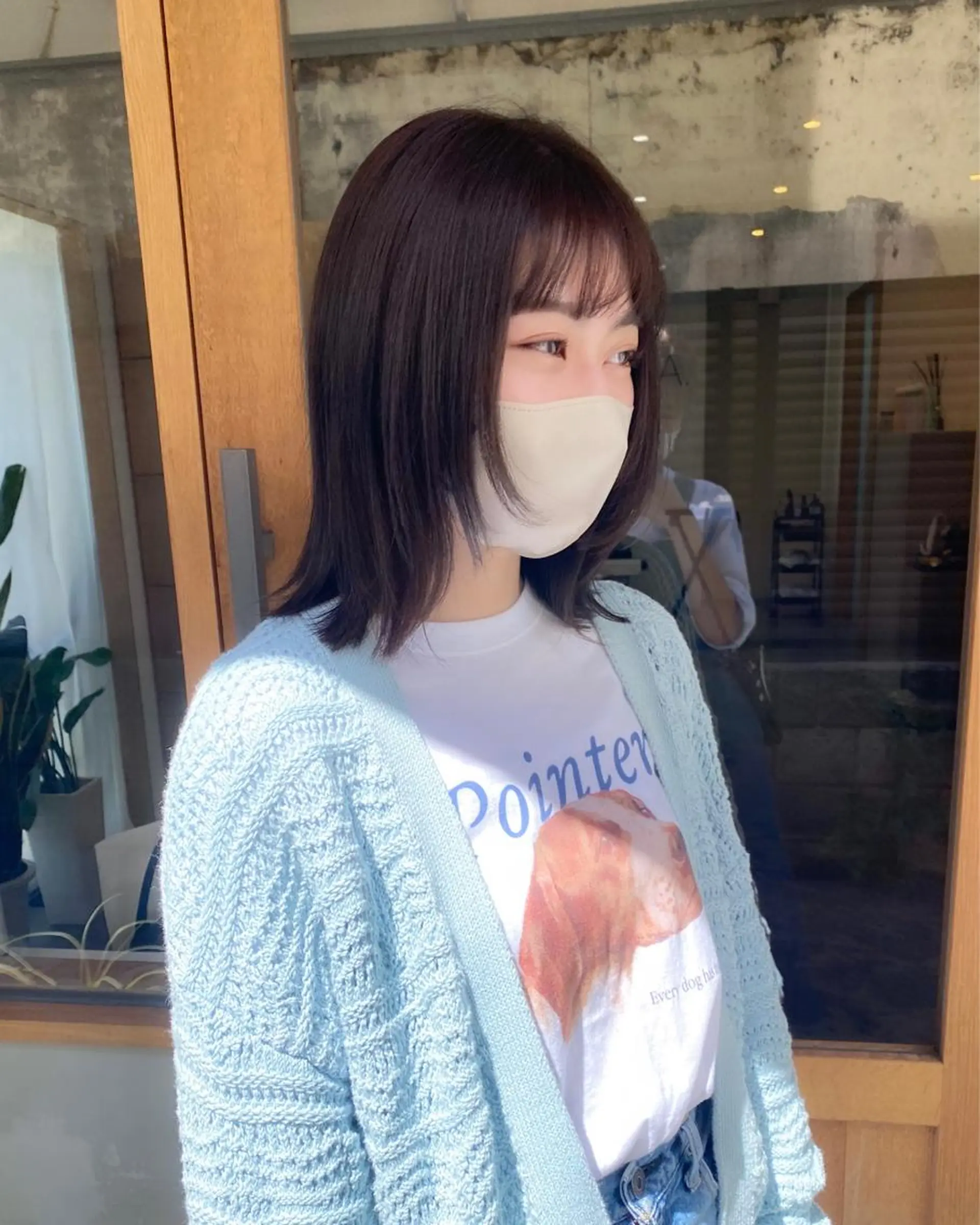 ミディアム カラー グレージュ オレンジ 板谷みさき /艶ボブ/藤沢美容室のヘアスタイル