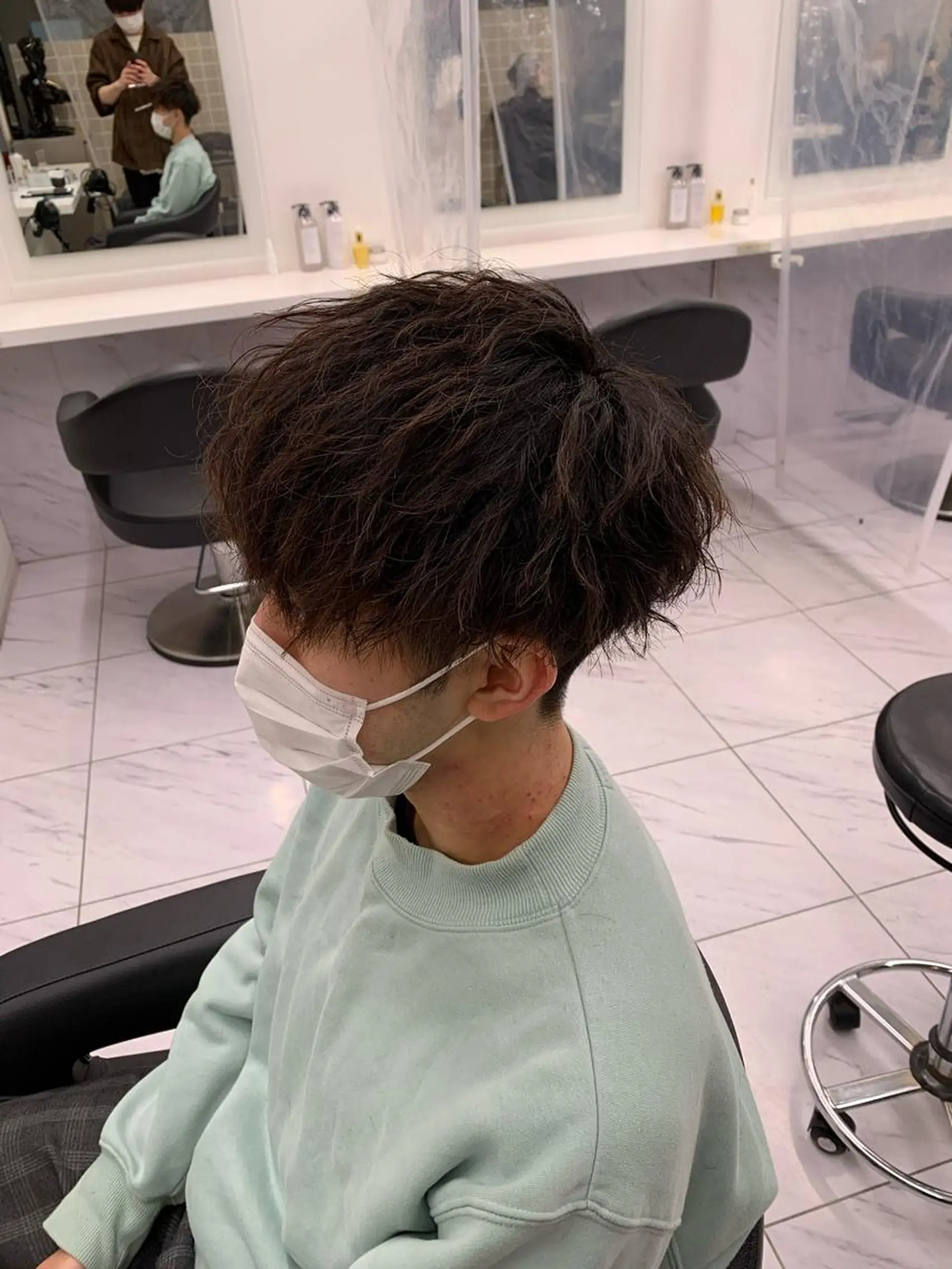 ショート カラー パーマ メンズ カット パーマ トリートメント ヘッドスパ ヘアセット ✨メンズウルフ特化 美容師タイガ✨のヘアスタイル