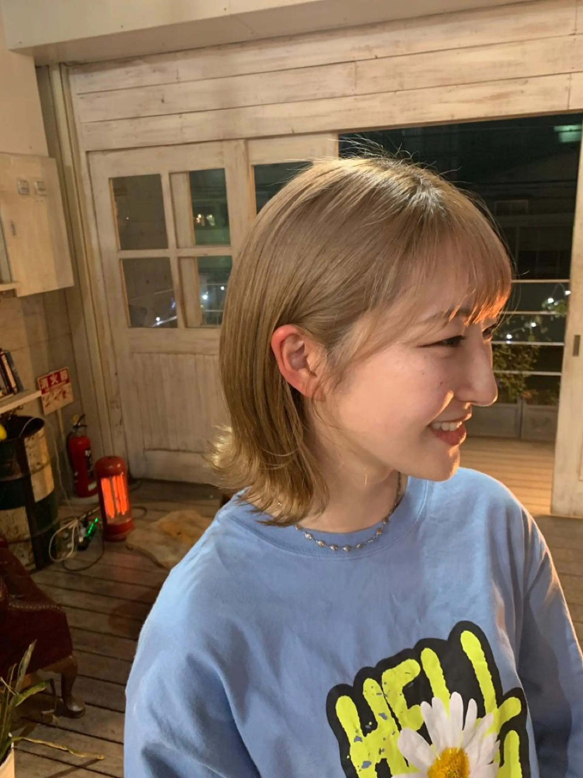 ショート カラー ヘアアレンジ キッズ ネイル マツエク・マツパ アイブロウ ショートボブ バレイヤージュ ブリーチ ケアブリーチ 透明感カラー ヘアカラー 🌈難波🌈ベージュ カラー【ヒロム】のヘアスタイル