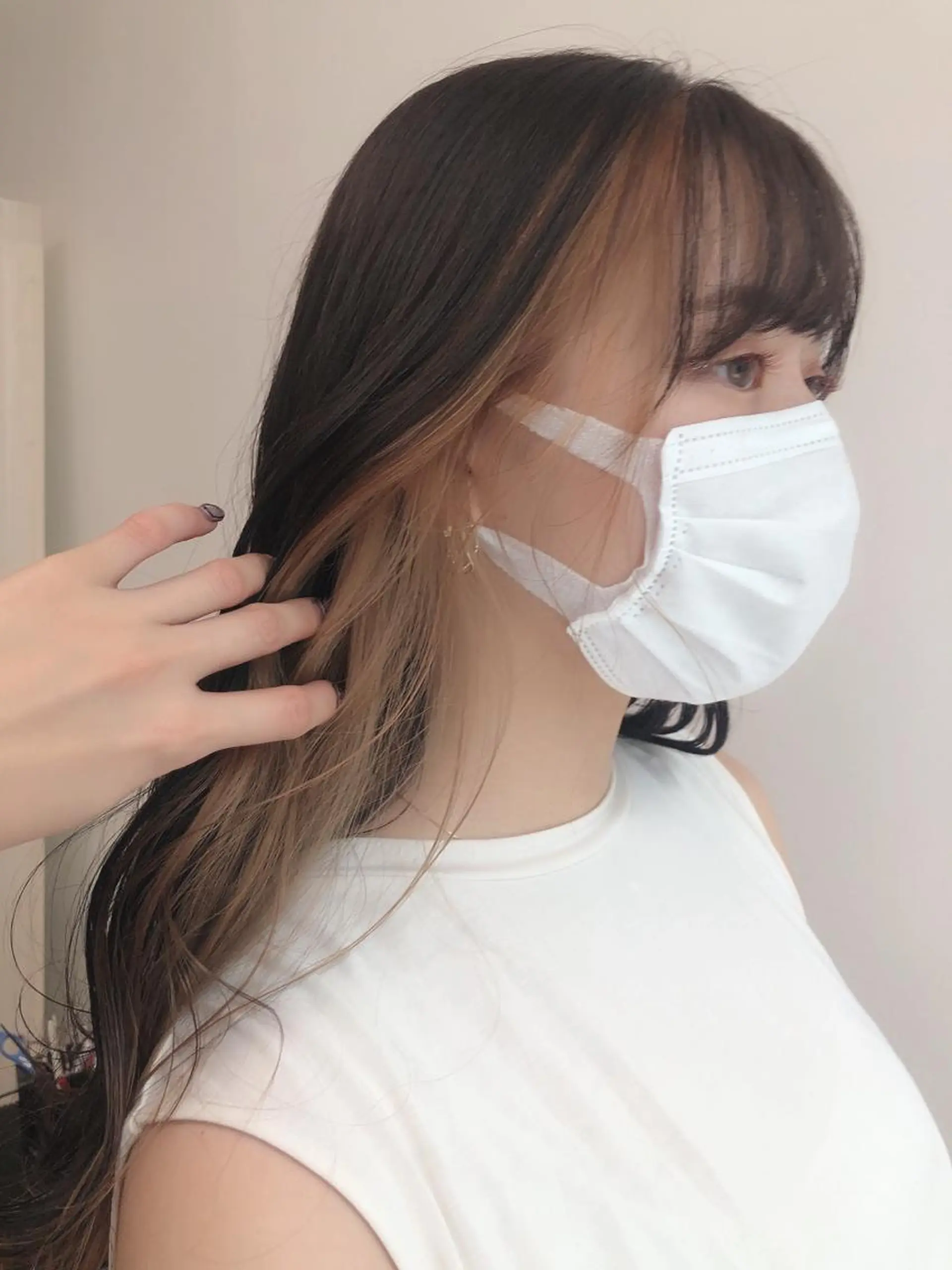 ロング ミストバング コトネ🫧 韓国風レイヤーカットのヘアスタイル
