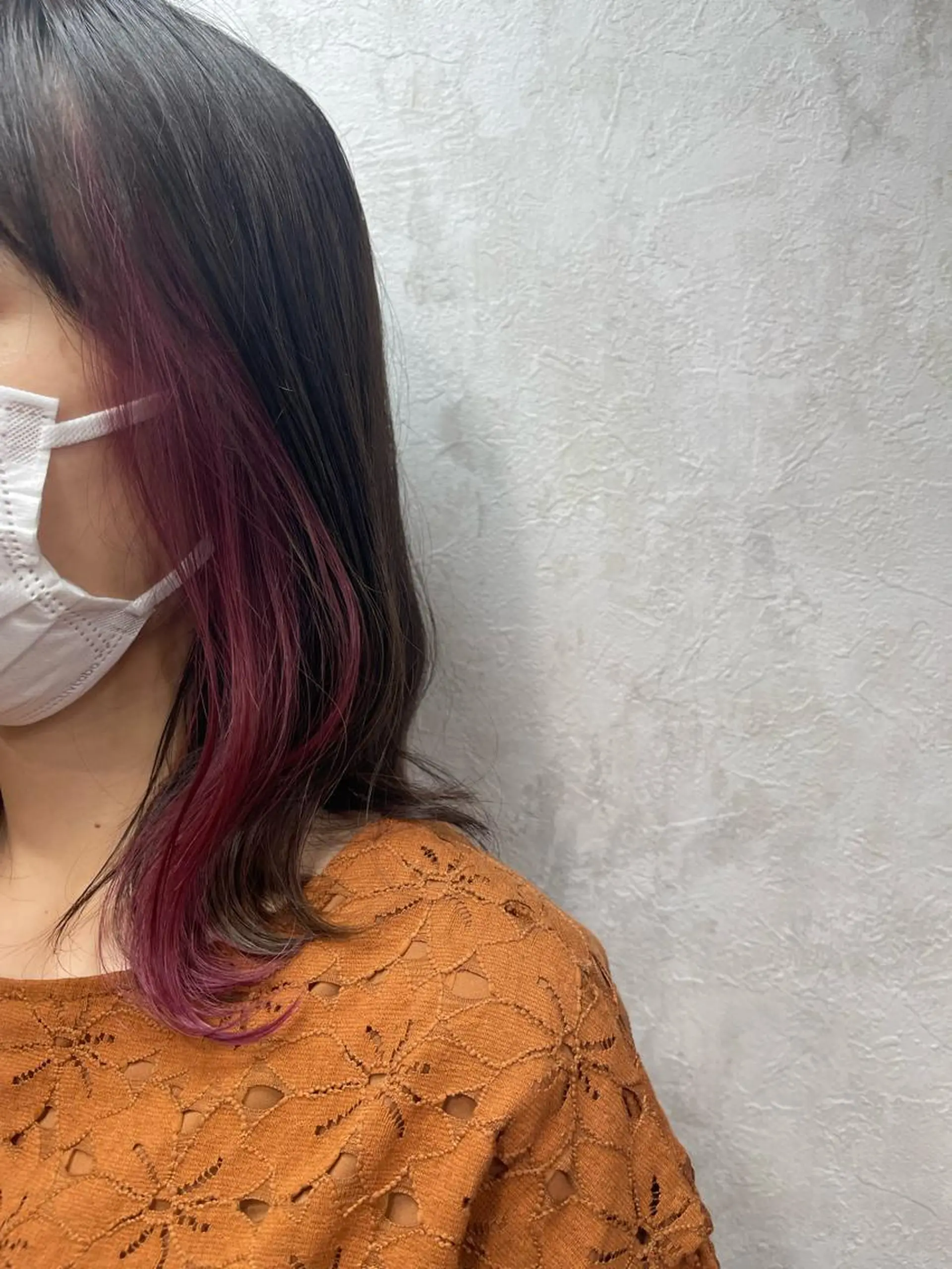 ミディアム ヘアカラー かめい りなのヘアスタイル