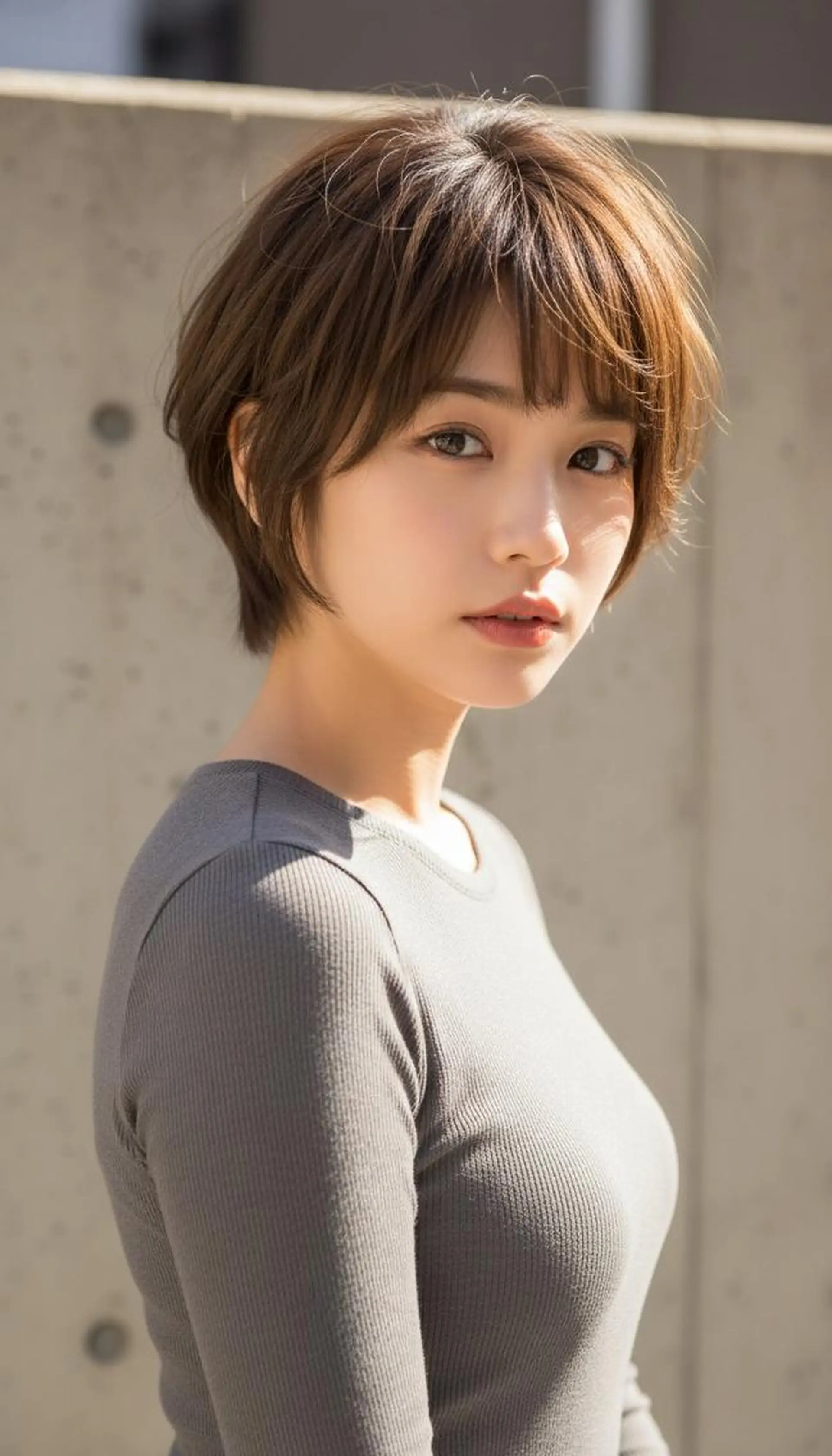 ショート カラー ブラウンカラー 透明感カラー ミルクティーブラウン ショートヘア カット ヘアカラー トリートメント さく/髪質改善× 縮毛矯正/町田のヘアスタイル