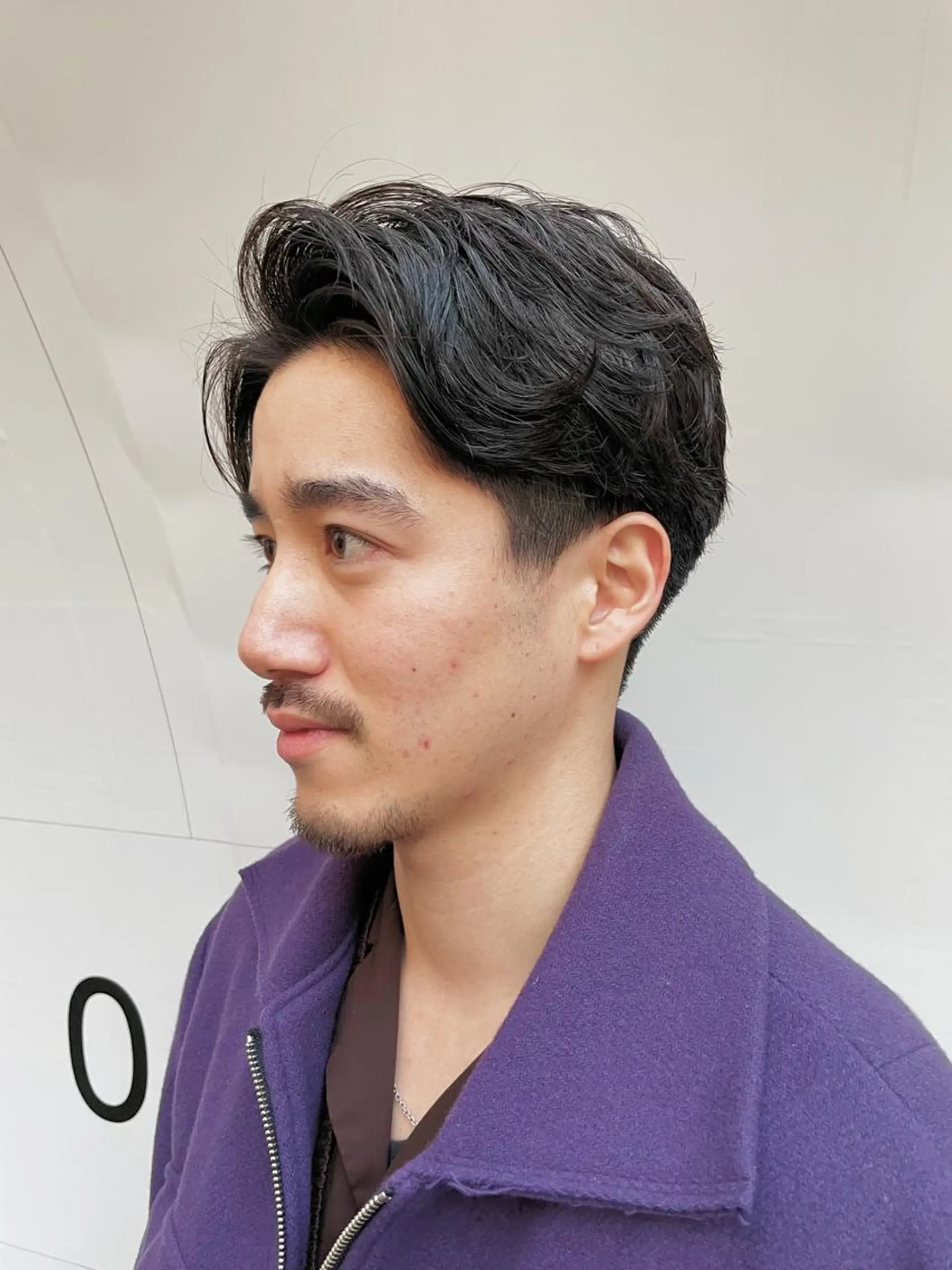 ショート メンズ ビジネス センターパート ✨メンズカット ニュアンスパーマ鷲野のヘアスタイル