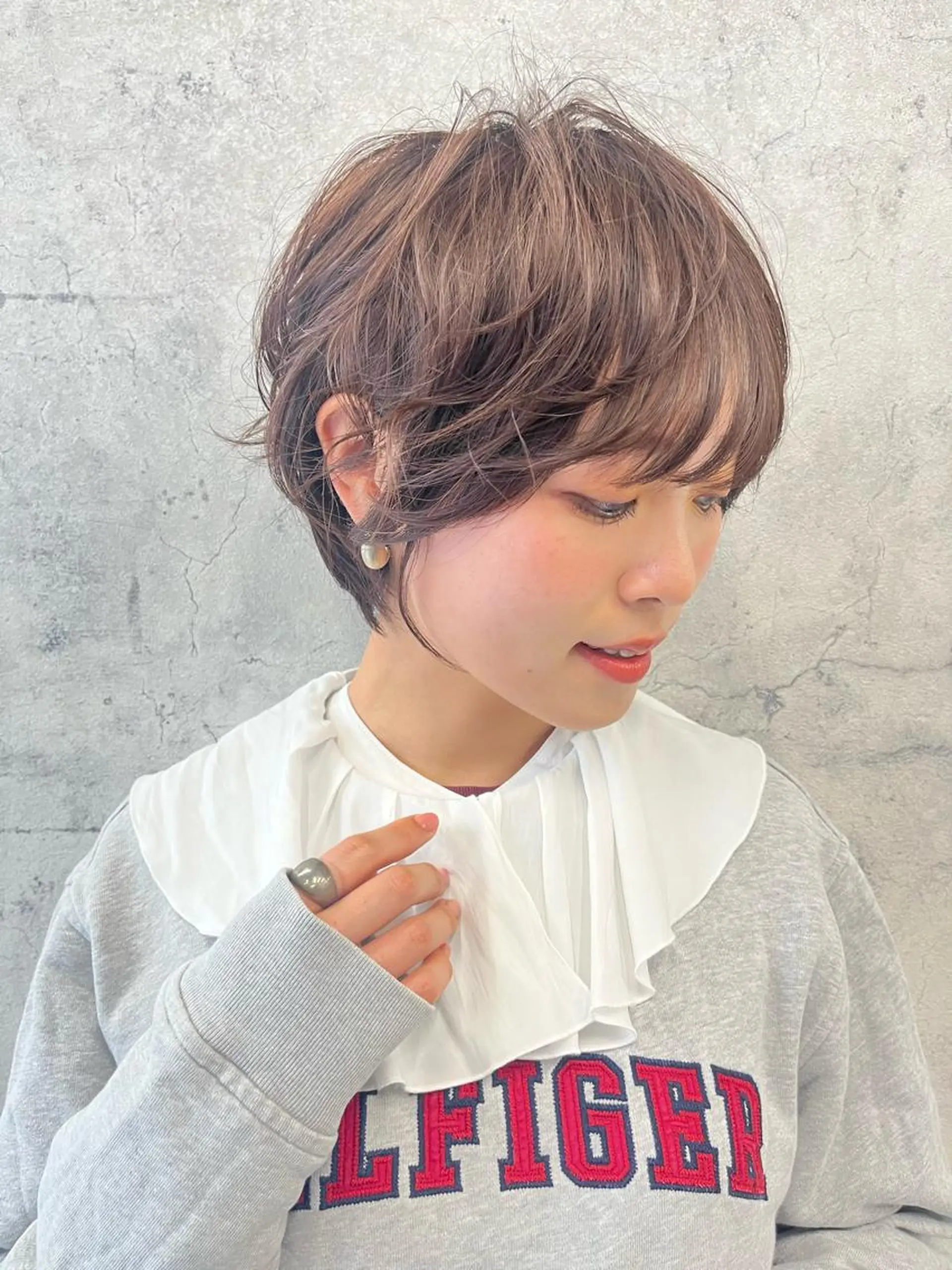 ショート カラー パーマ ヘアアレンジ 口コミ高評価👍✨ フチタミサオ🦋のヘアスタイル