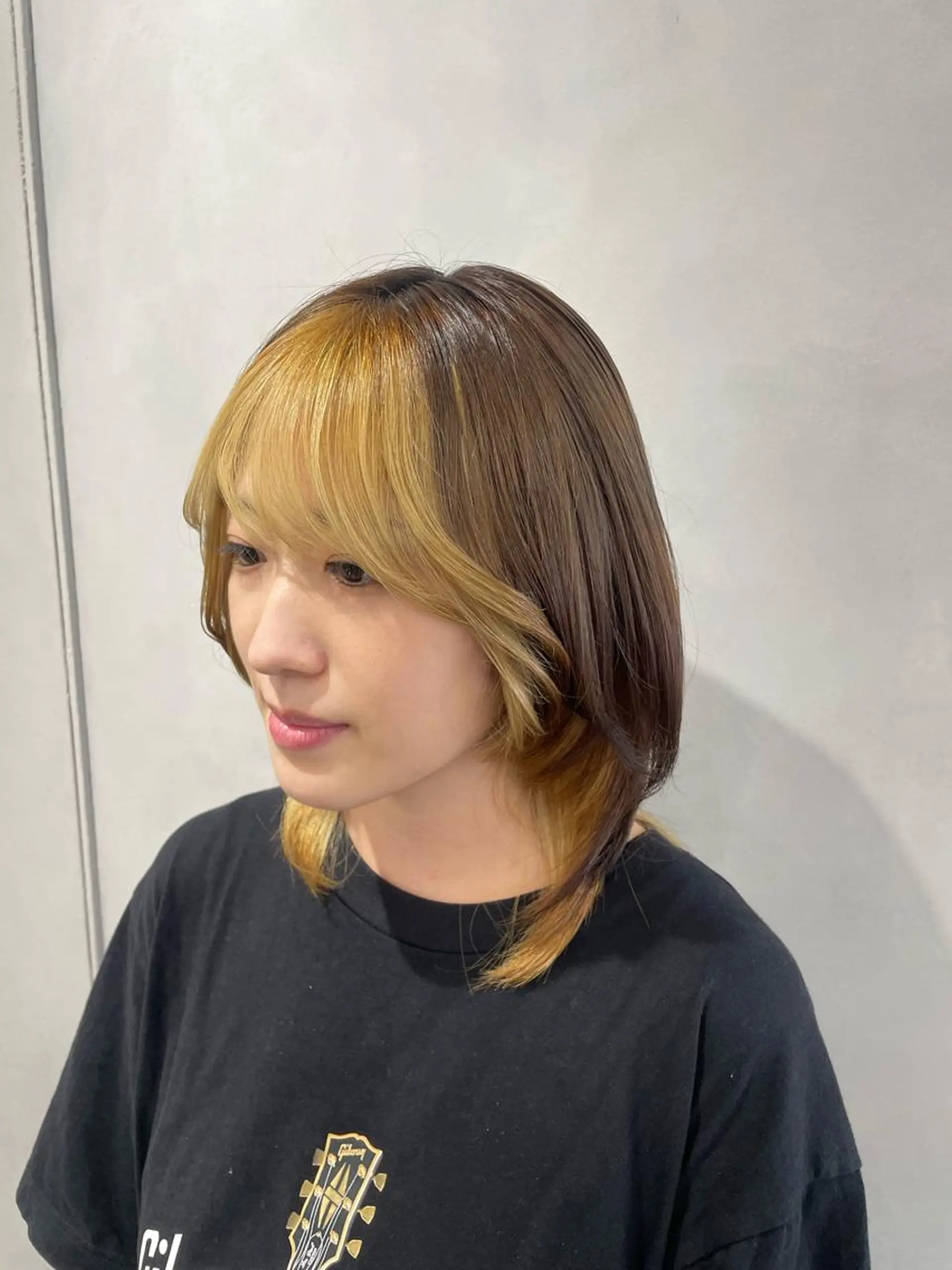 ミディアム カラー ミストバング  フェイスフレーミング カット ヘアカラー トリートメント 透明感カラー✨艶髪 制作🌱山根あゆみのヘアスタイル