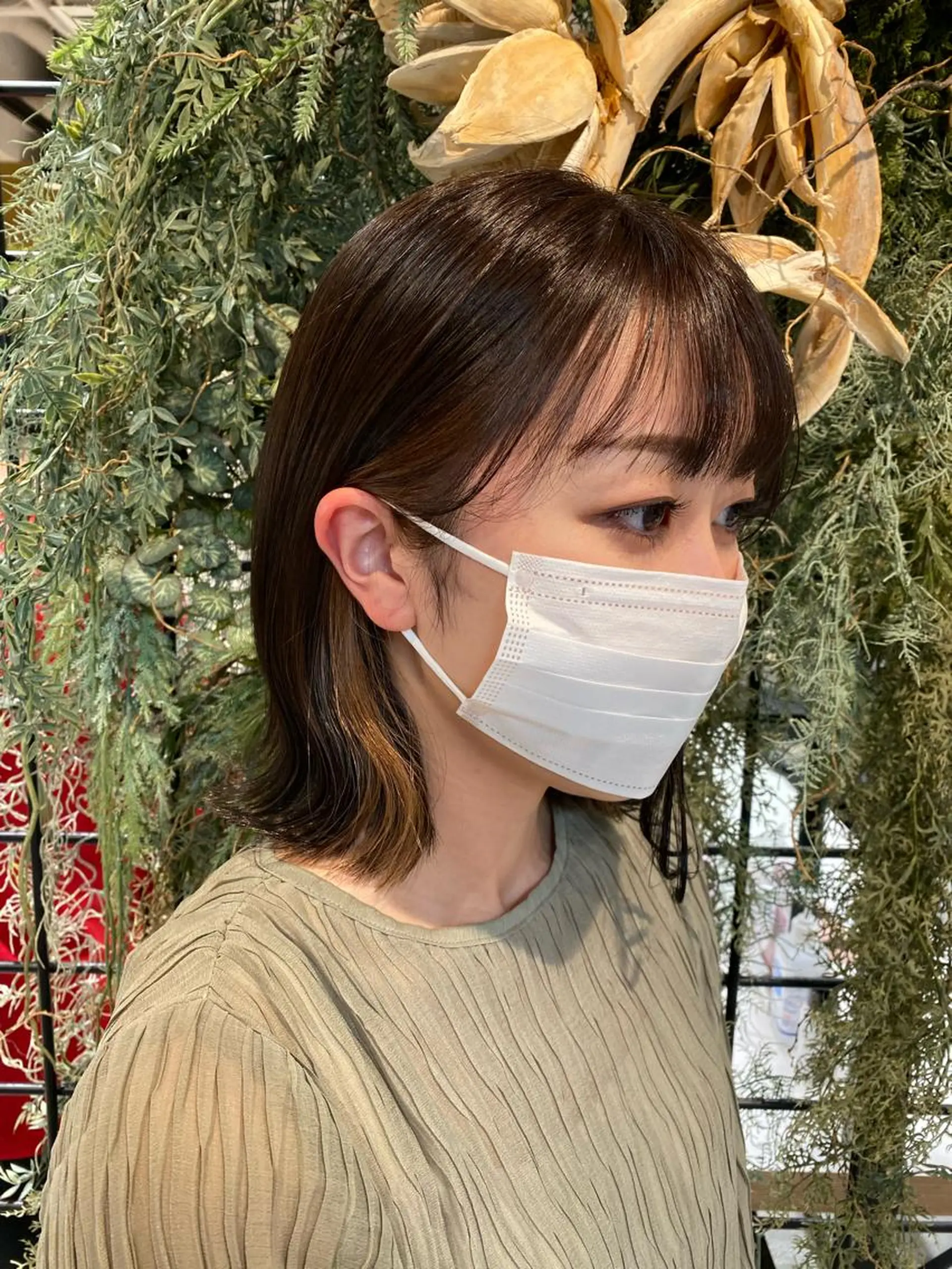 ミディアム カラー ブリーチ 透明感/レイヤー カット🎀マコのヘアスタイル