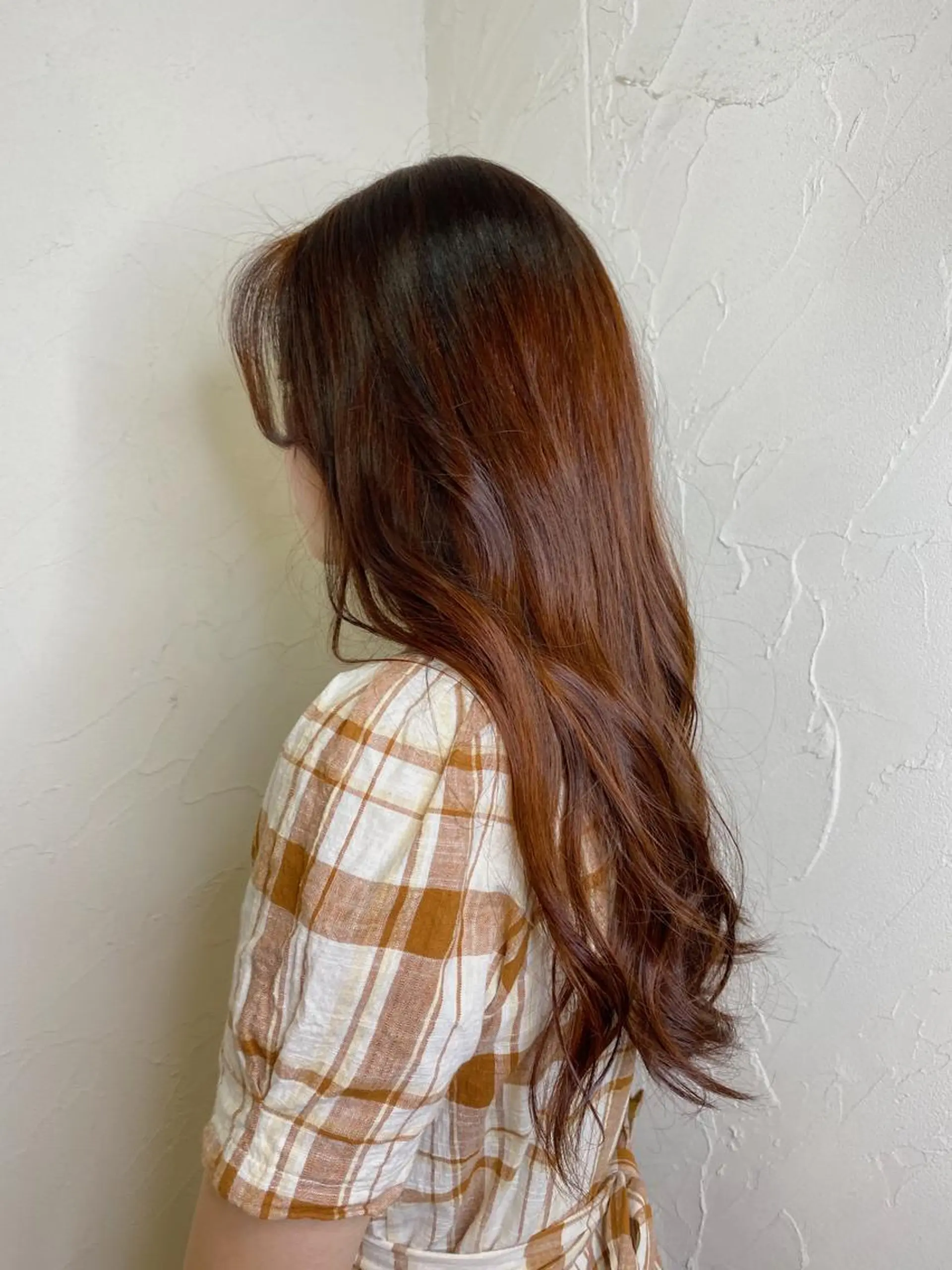 ロング カラー オレンジ カット ヘアカラー トリートメント 久力琴音''透明感 カラー''アレンジのヘアスタイル
