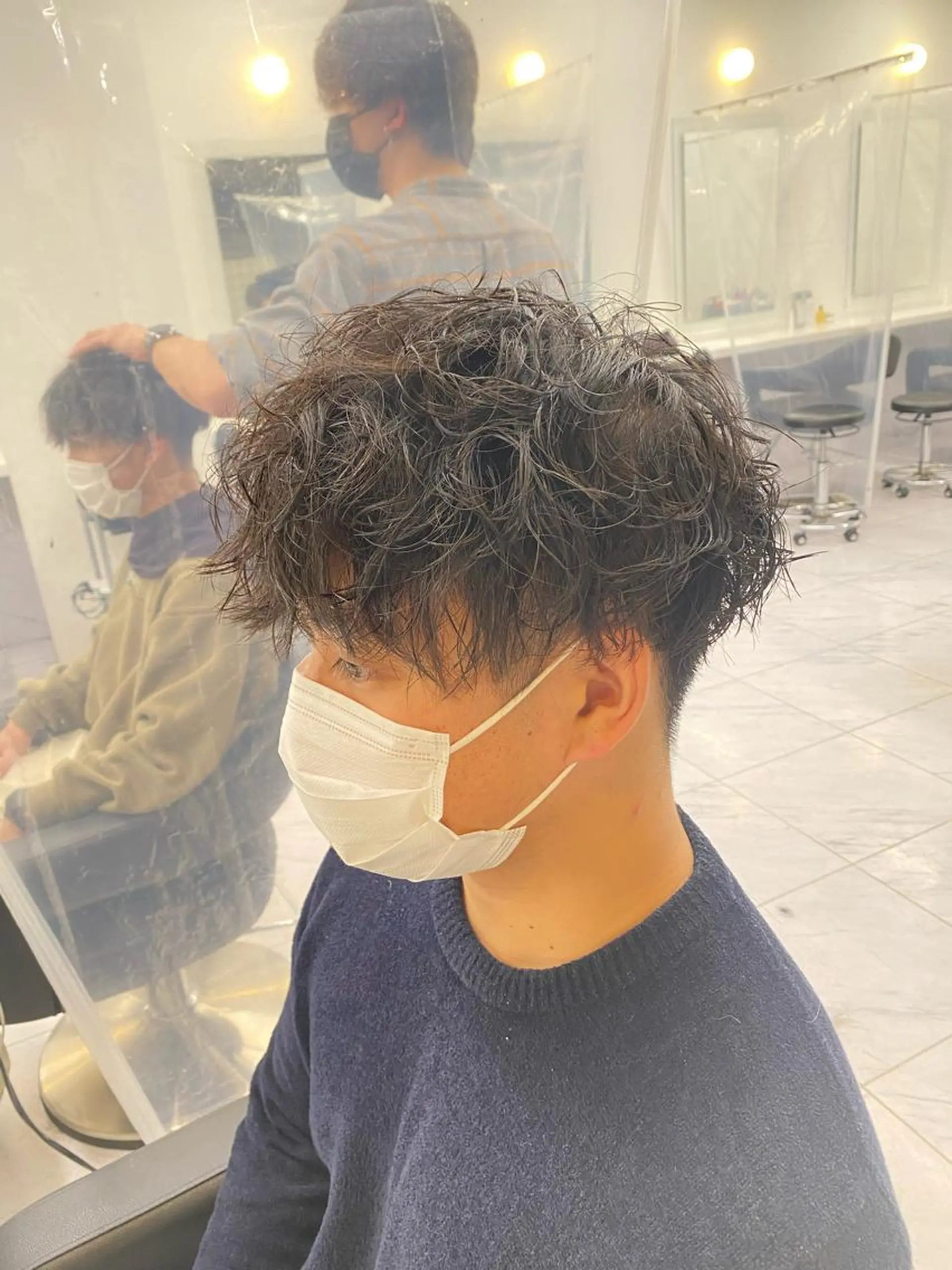 セミロング パーマ ヘアアレンジ メンズ カット パーマ メンズ特化 水口湧太のヘアスタイル