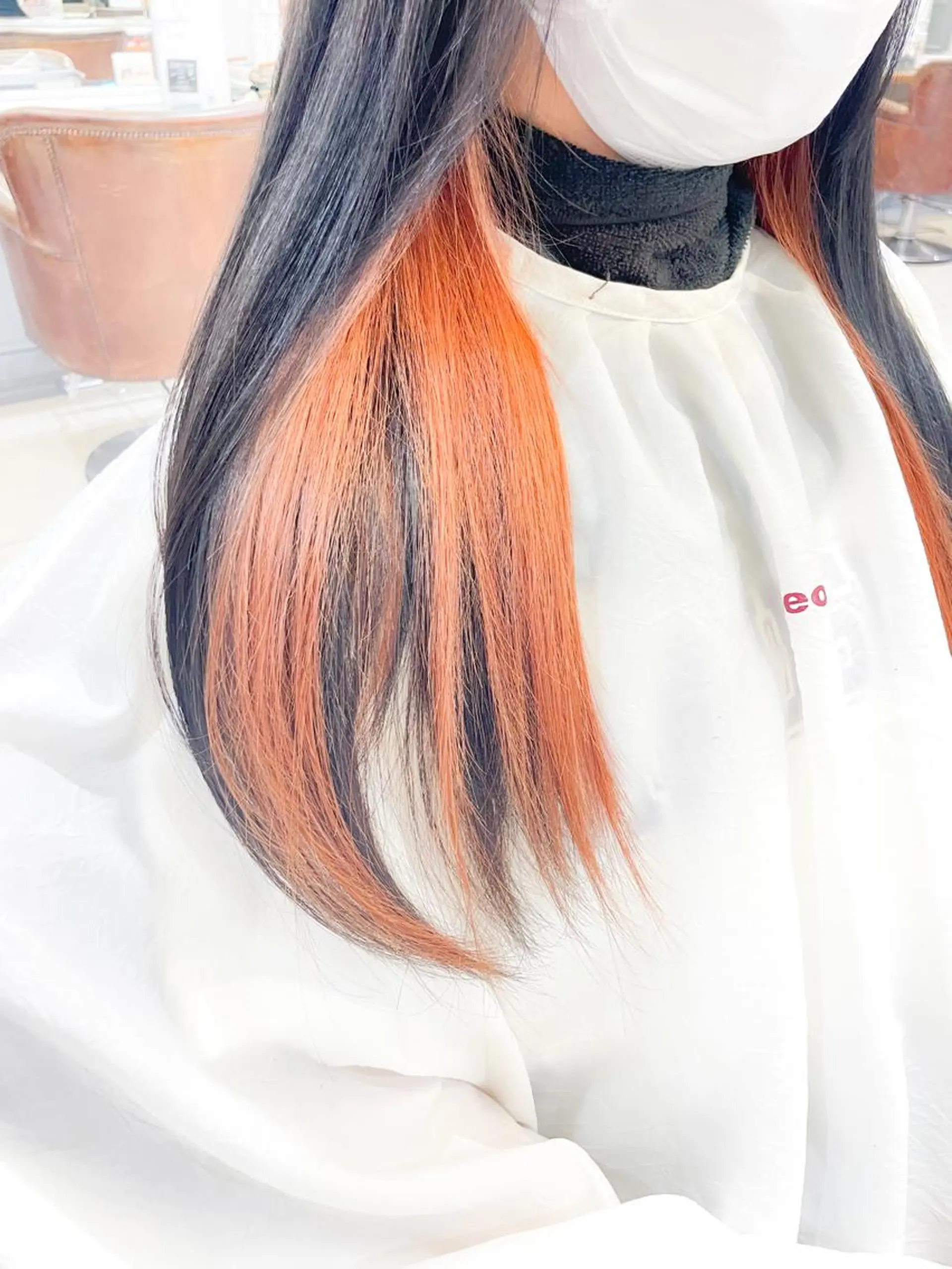 ロング カラー インナーカラー オレンジ ロング トリートメント 酸熱トリートメント ヘアカラー ✨カラー支持No.1 🧸ワキ カナコ🧸のヘアスタイル